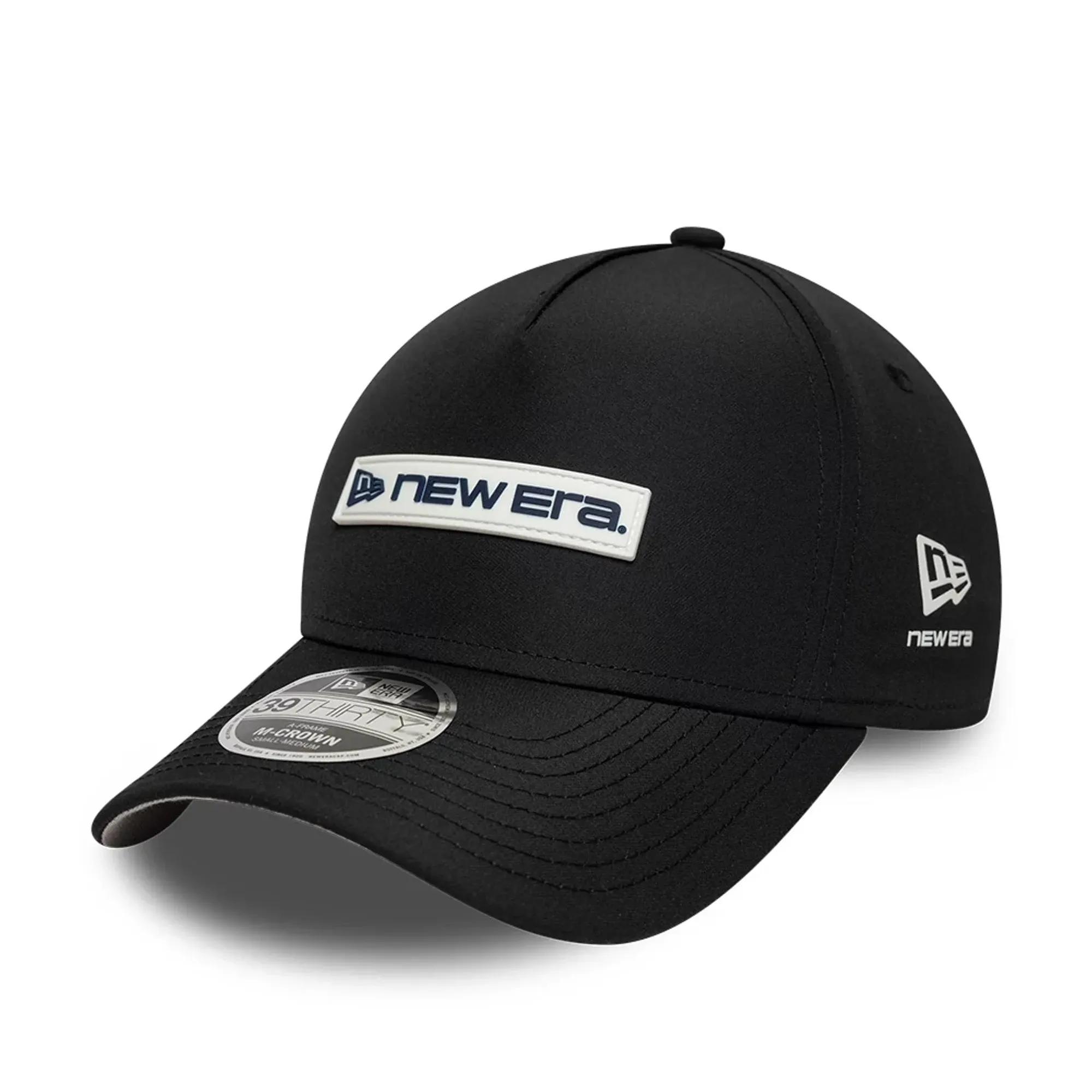 New Era Rubber Patch Black 39THIRTY M-Crown A-Frame Stretch Fit Cap adult unisex
