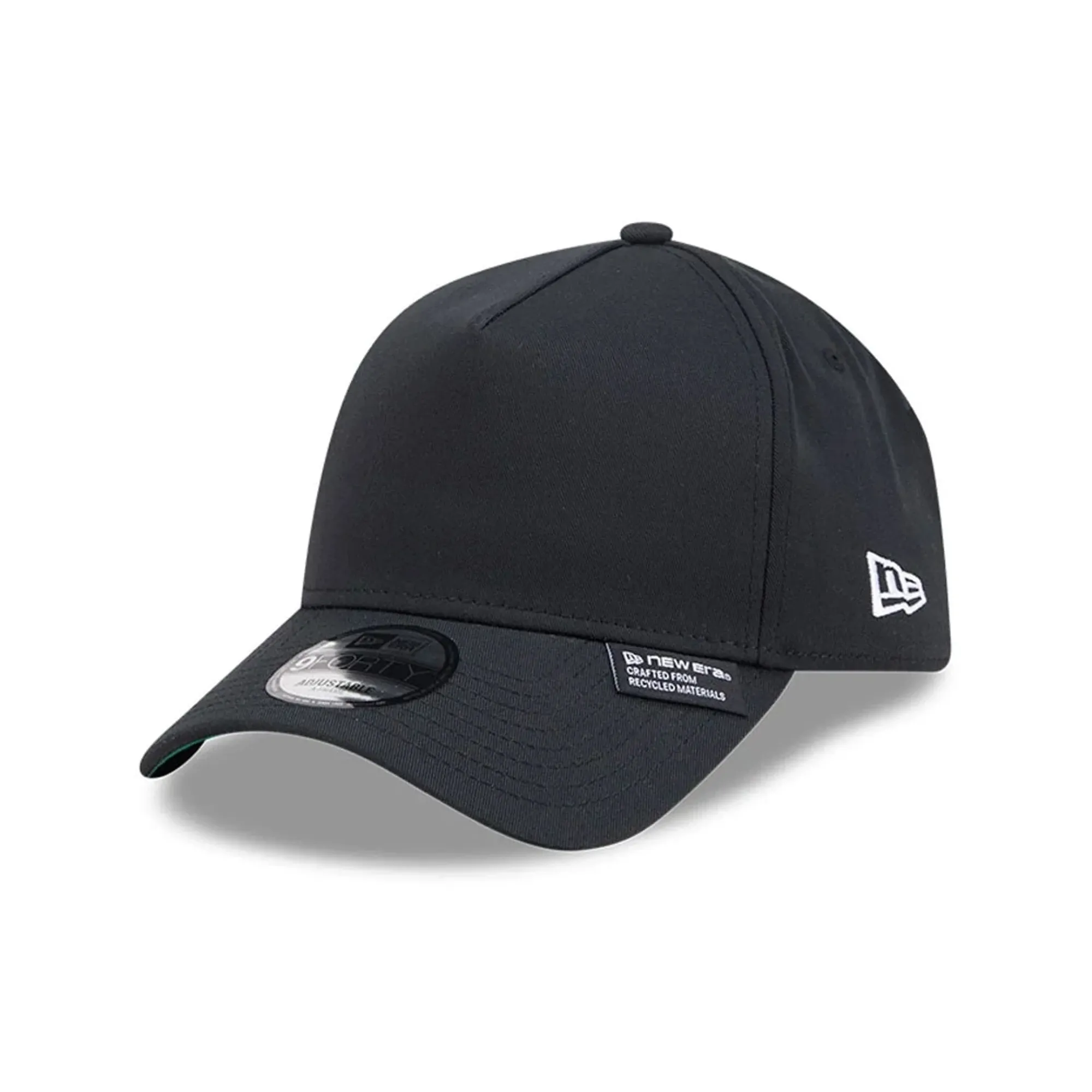 New Era Recycled Twill Black 9FORTY A-Frame Adjustable Cap adult unisex