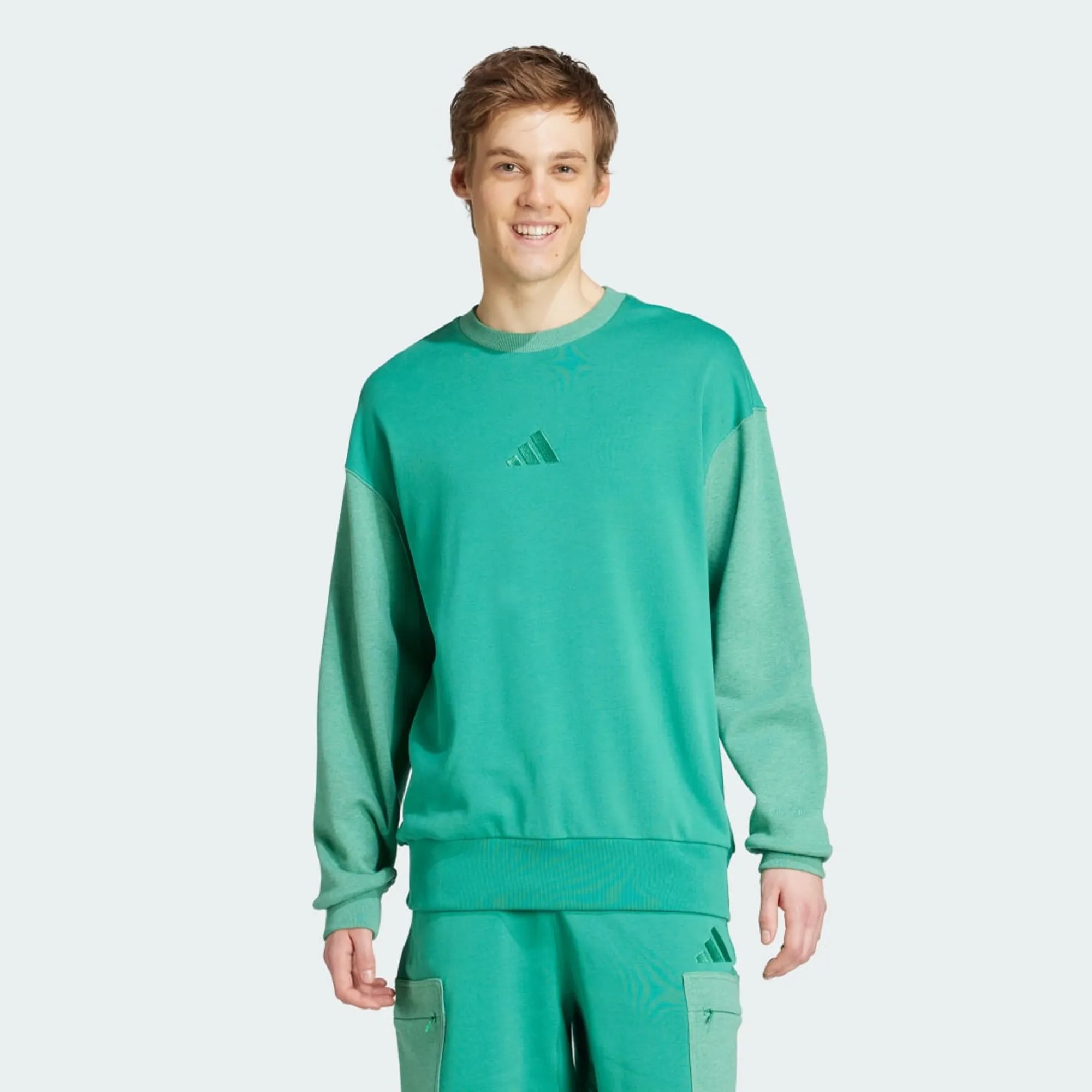 adidas All SZN French Terry Colorblock Crew Sweatshirt