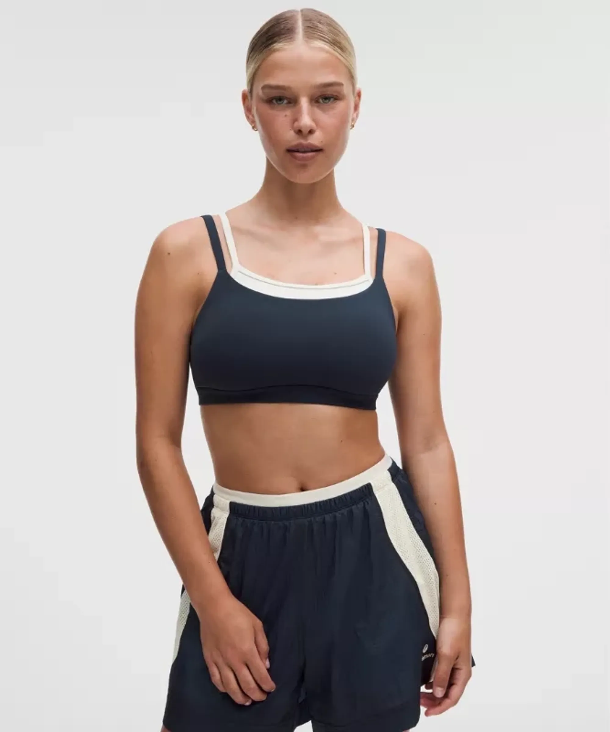 lululemon – Women's Layered Cami-Strap Sports Bra Light Support, C/D Cup – Color Blue – Size XL