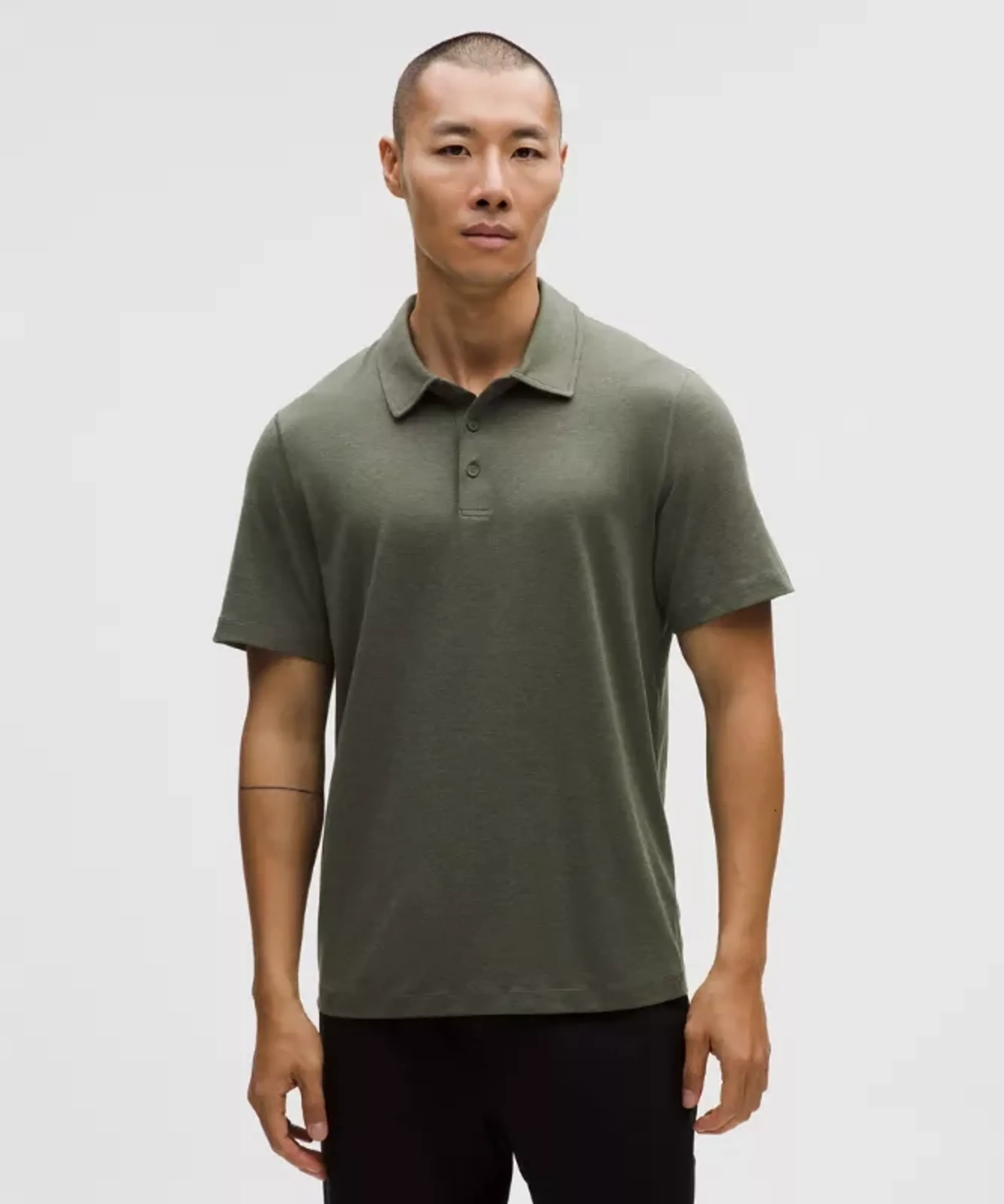 lululemon – Men's Soft Jersey Short-Sleeve Polo Shirt – Color Green – Size Small