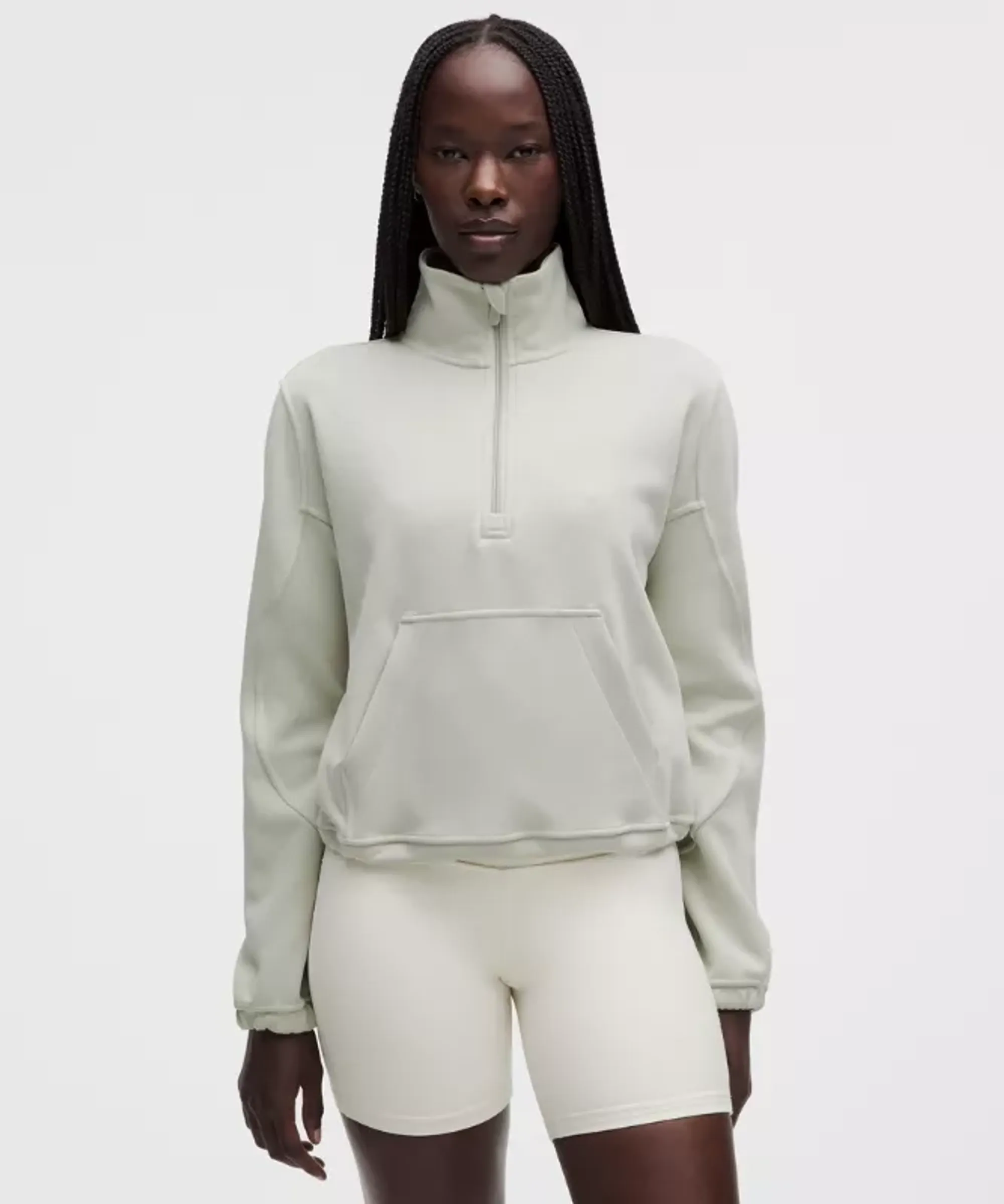 lululemon – Women's Brushed Softstreme Half Zip Sweatshirt – Color Grey – Size 14
