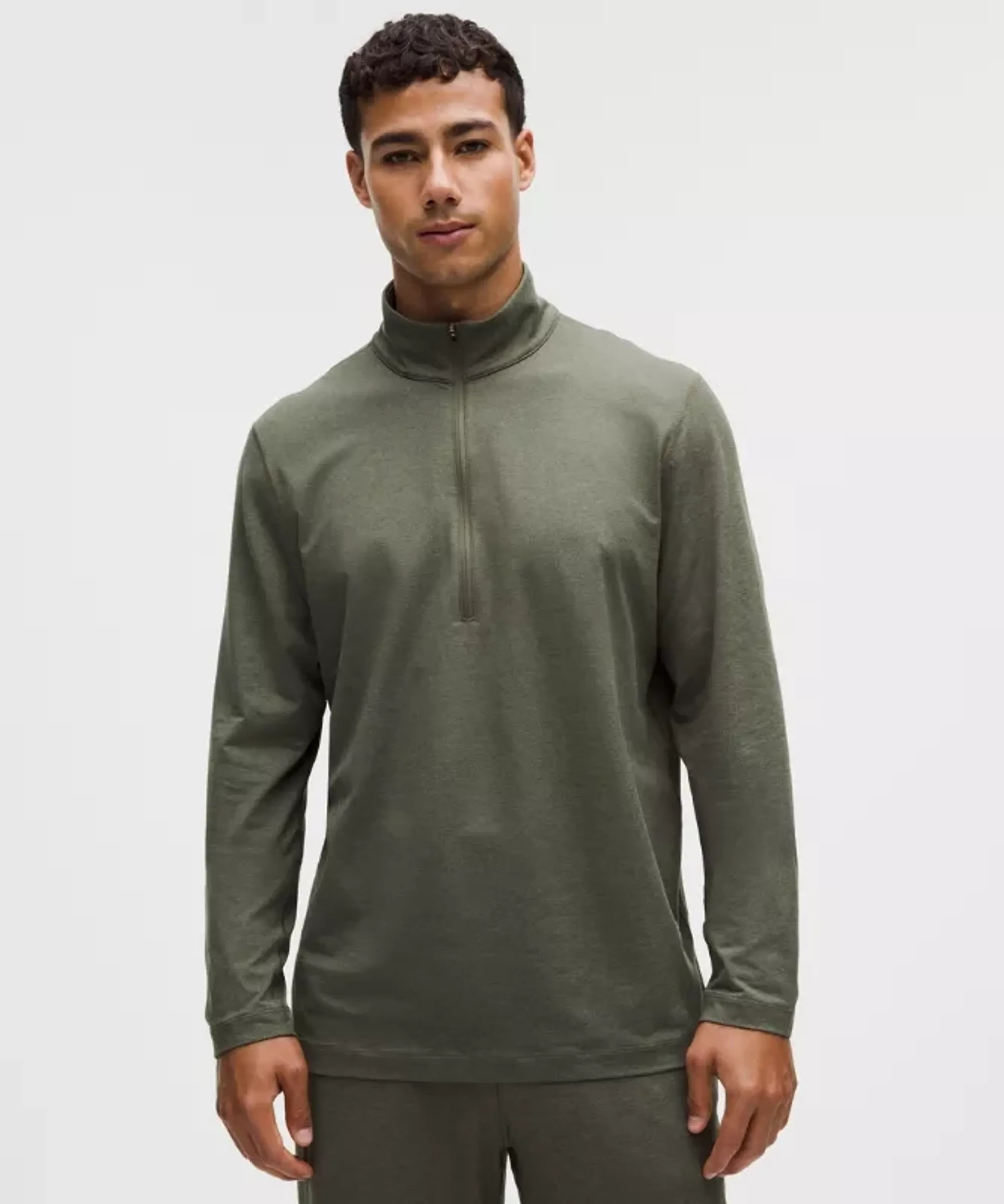 lululemon – Men's Soft Jersey Half Zip Long-Sleeve Top – Color Green – Size Small