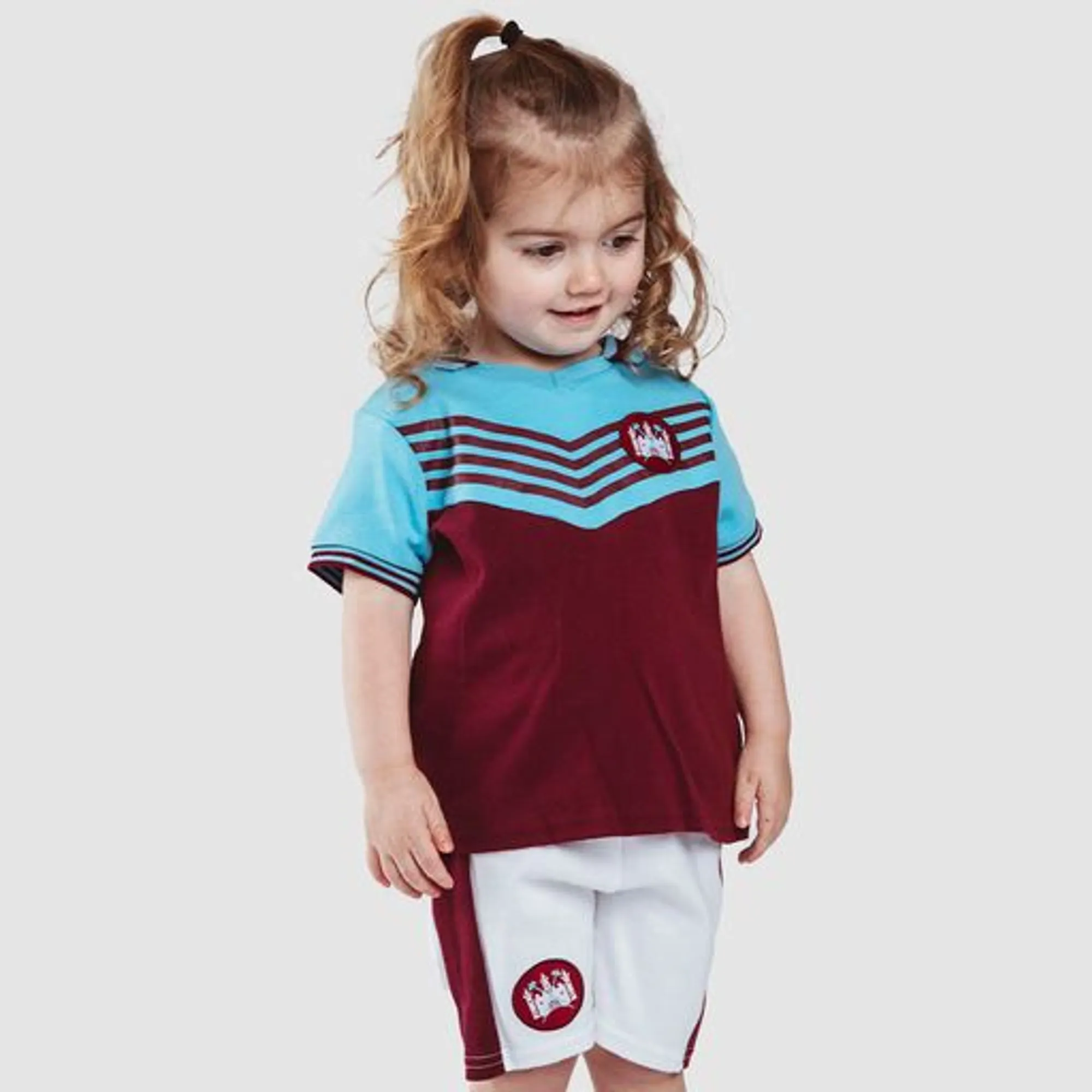 West Ham Baby 75-80 Home Kit Shorts & T-Shirt Set