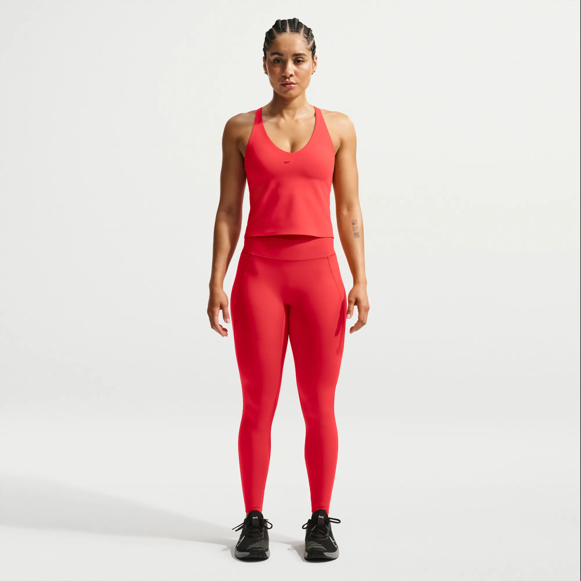 Nike Universa High-Waisted Full-Length Leggings with No Front Seam - Red - Polyester