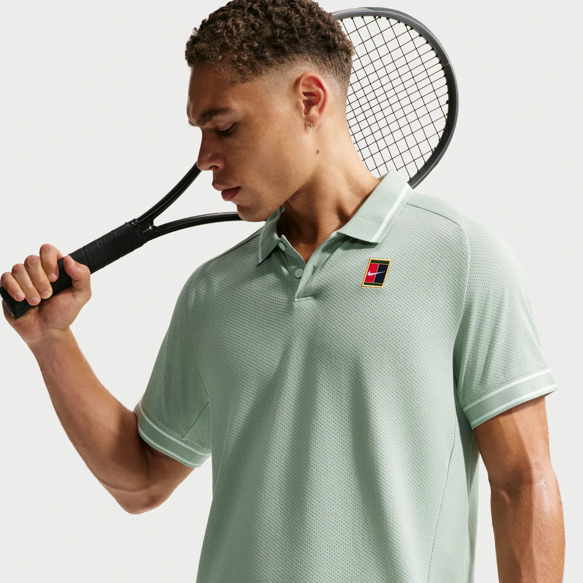 NikeCourt Heritage Men's Tennis Polo - Green - Cotton/Polyester