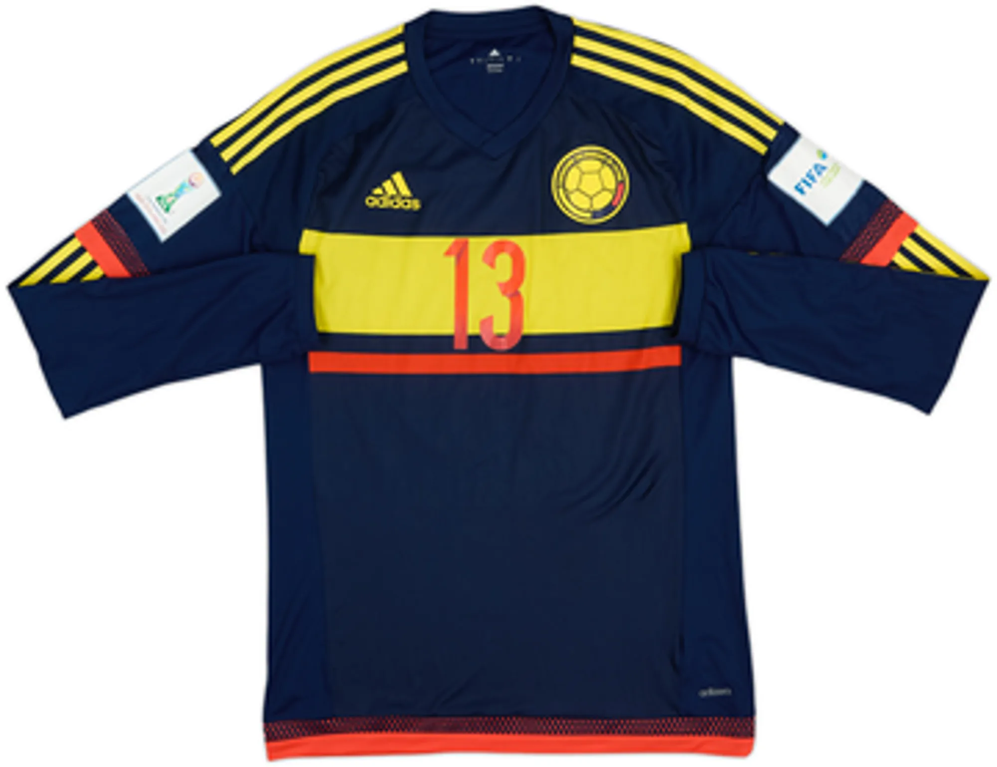 2015 Colombia Player Issue U20 World Cup Away L/S Shirt D.Sanchez #13 - 6/10 - (M)