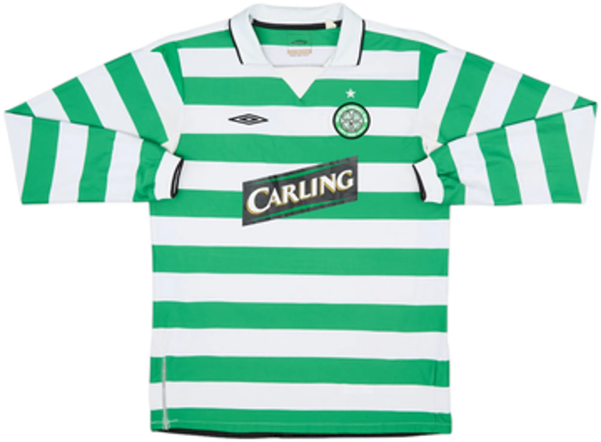 2004-05 Celtic Home L/S Shirt Juninho #7 - 7/10 - (XL.Boys)