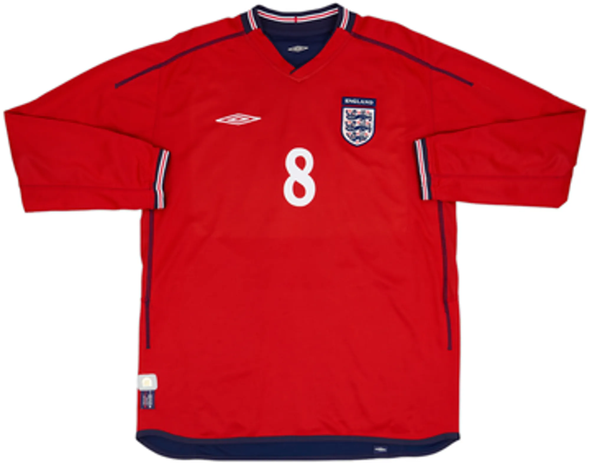 2002-04 England Away L/S Shirt Scholes #8 - 9/10 - (L)