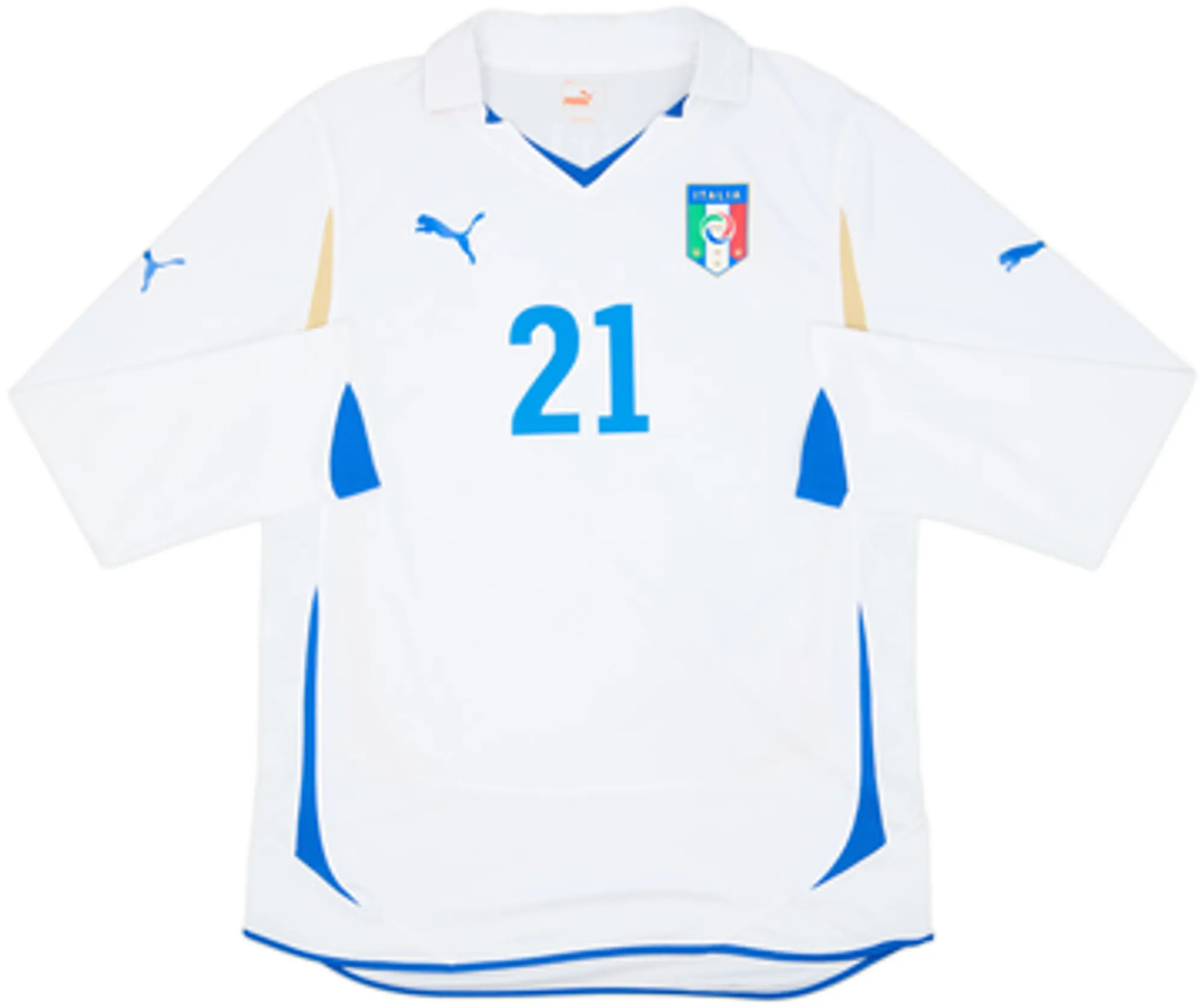 2010-12 Italy Player Issue Away L/S Shirt Pirlo #21 - 8/10 - (L)