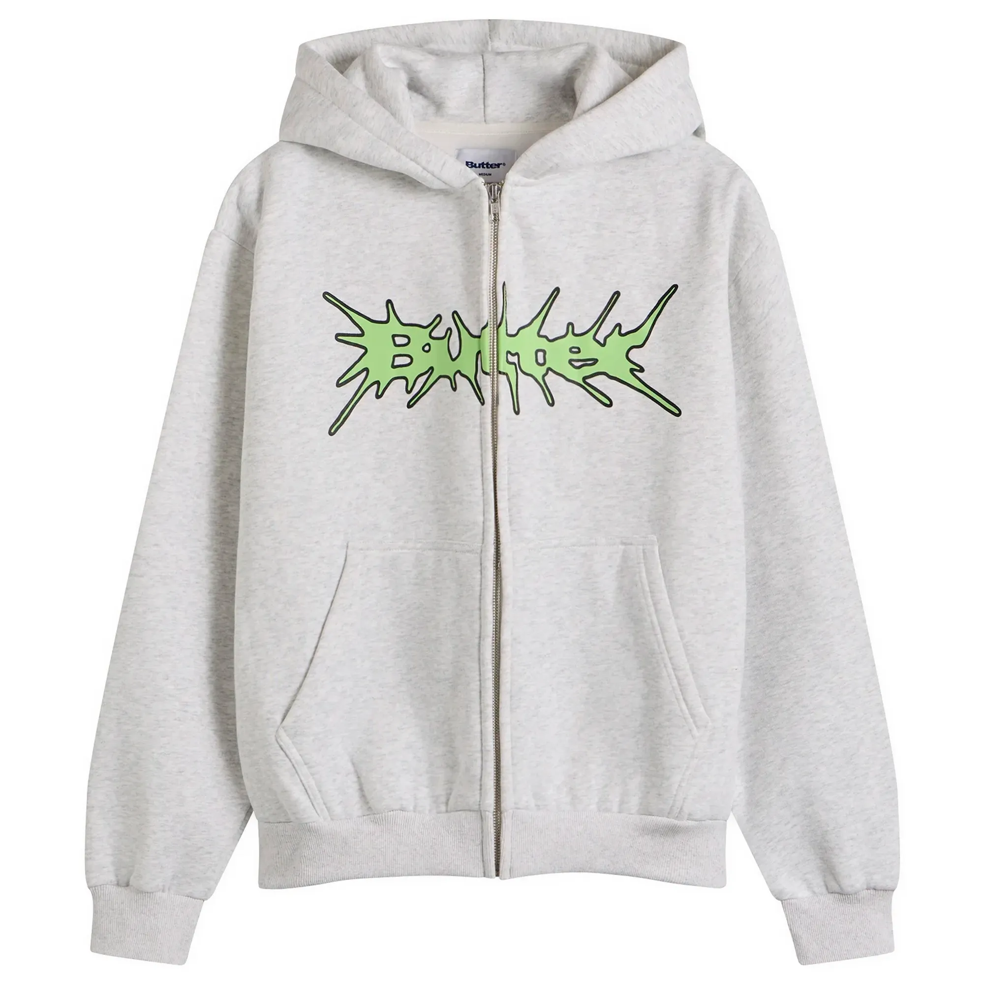 Butter Goods Men's Nail Logo Zip Hoodie Ash