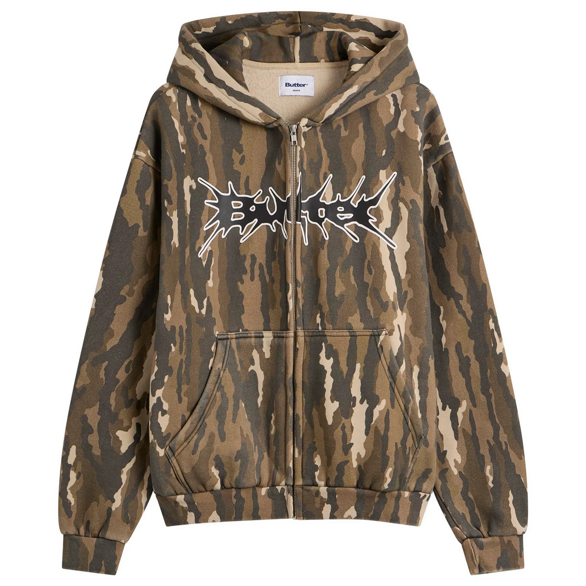 Butter Goods Men's Nail Logo Zip Hoodie Frog Camo