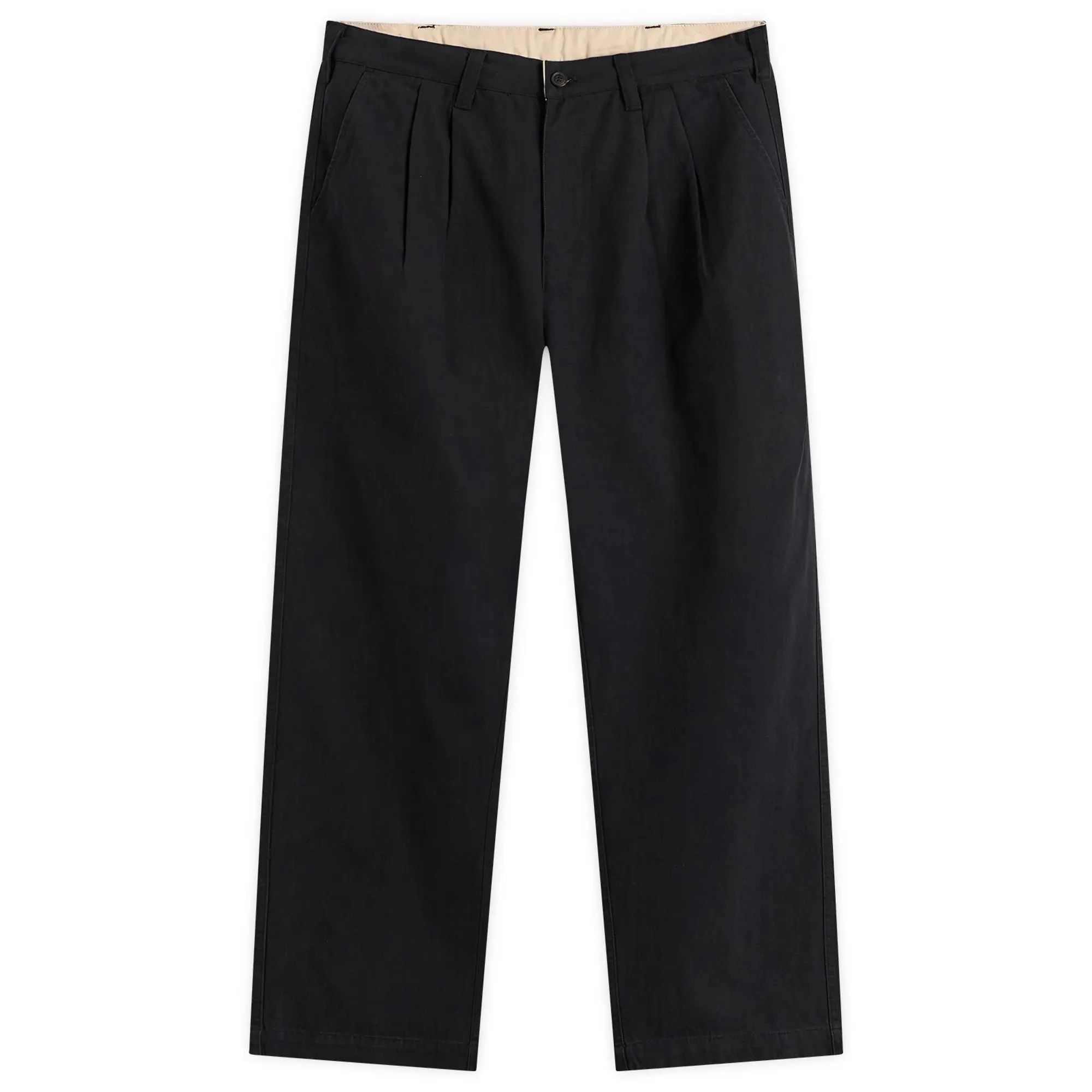 Butter Goods Men's Pleated Trousers Washed Black