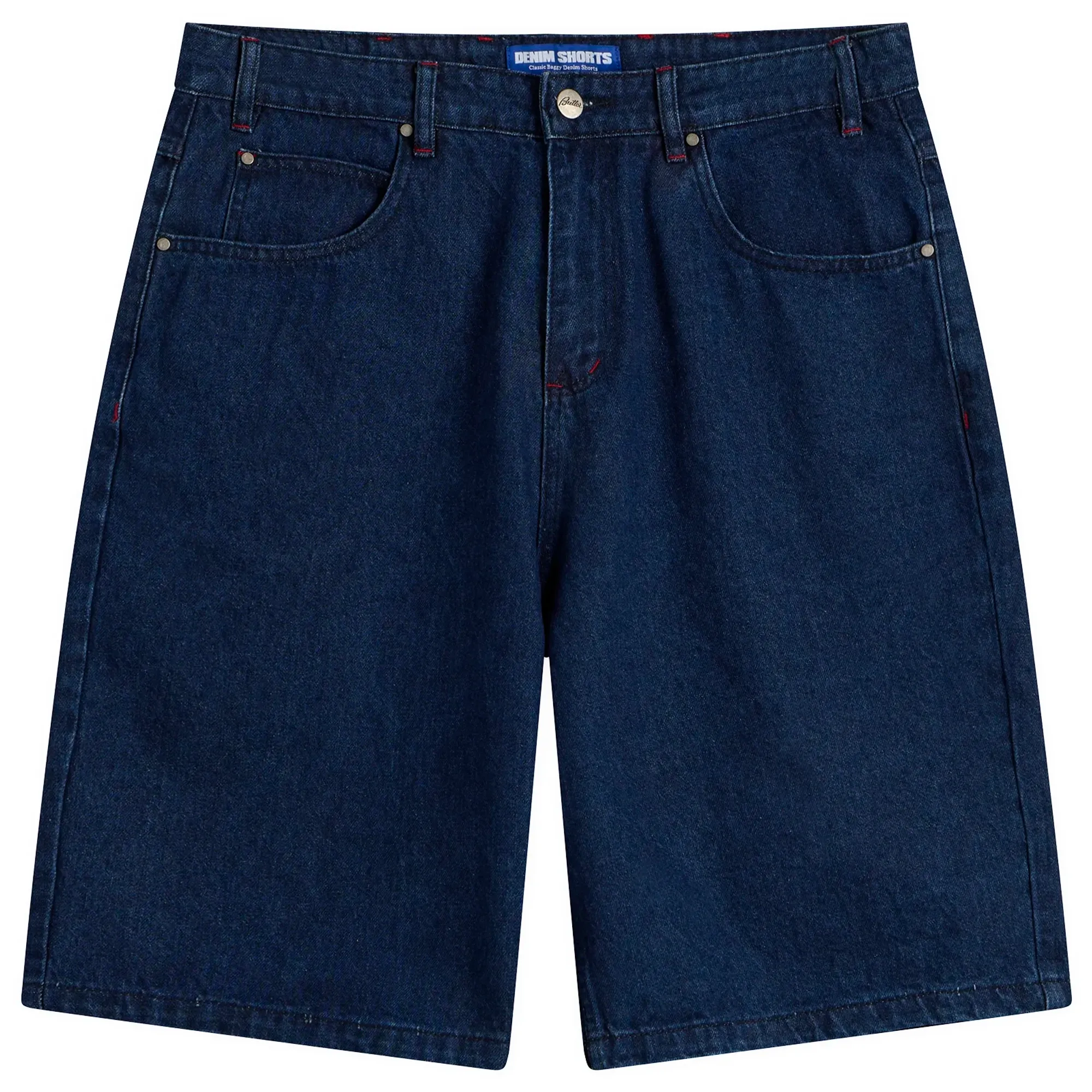 Butter Goods Men's Drummer Baggy Denim Shorts Raw Dark Indigo