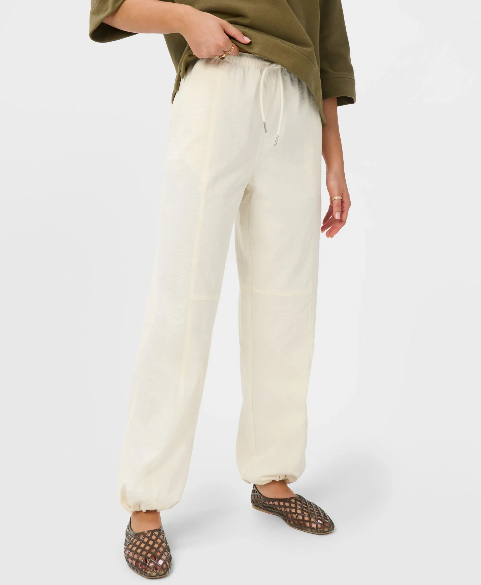 Sweaty Betty Quinn Lightweight Trousers, White, Women's L