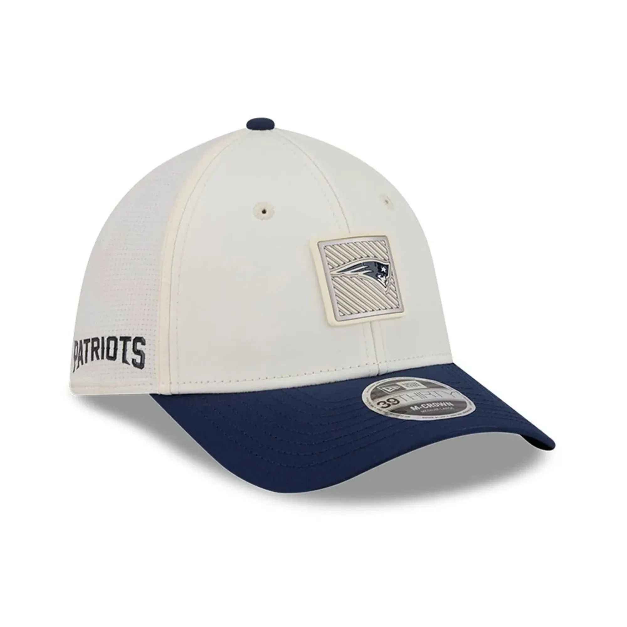 Patriots NFL Training 2026 White 39THIRTY M-Crown Stretch Fit Cap New Era Cap adult unisex