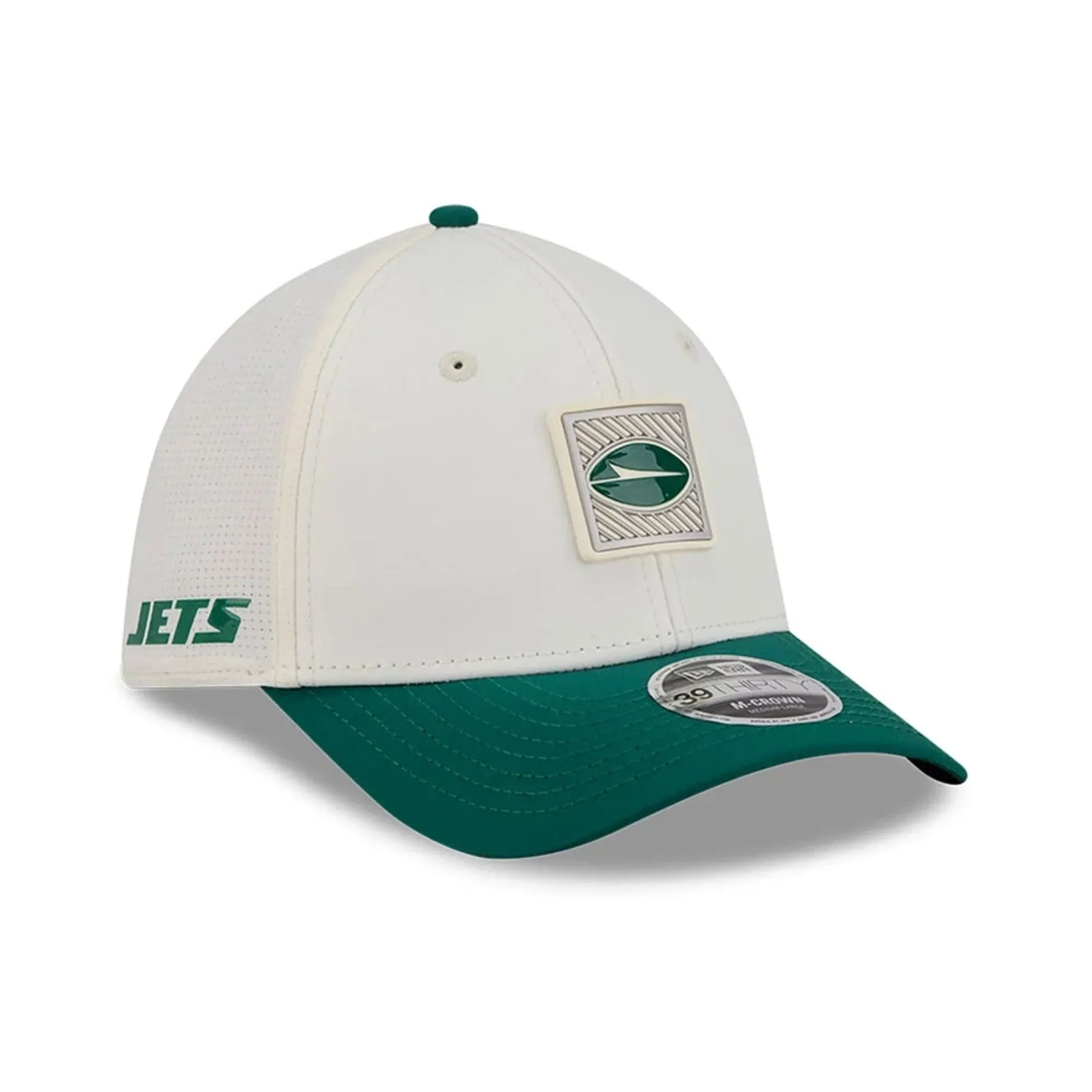 New York Jets NFL Training 2026 White 39THIRTY M-Crown Stretch Fit Cap New Era Cap adult unisex