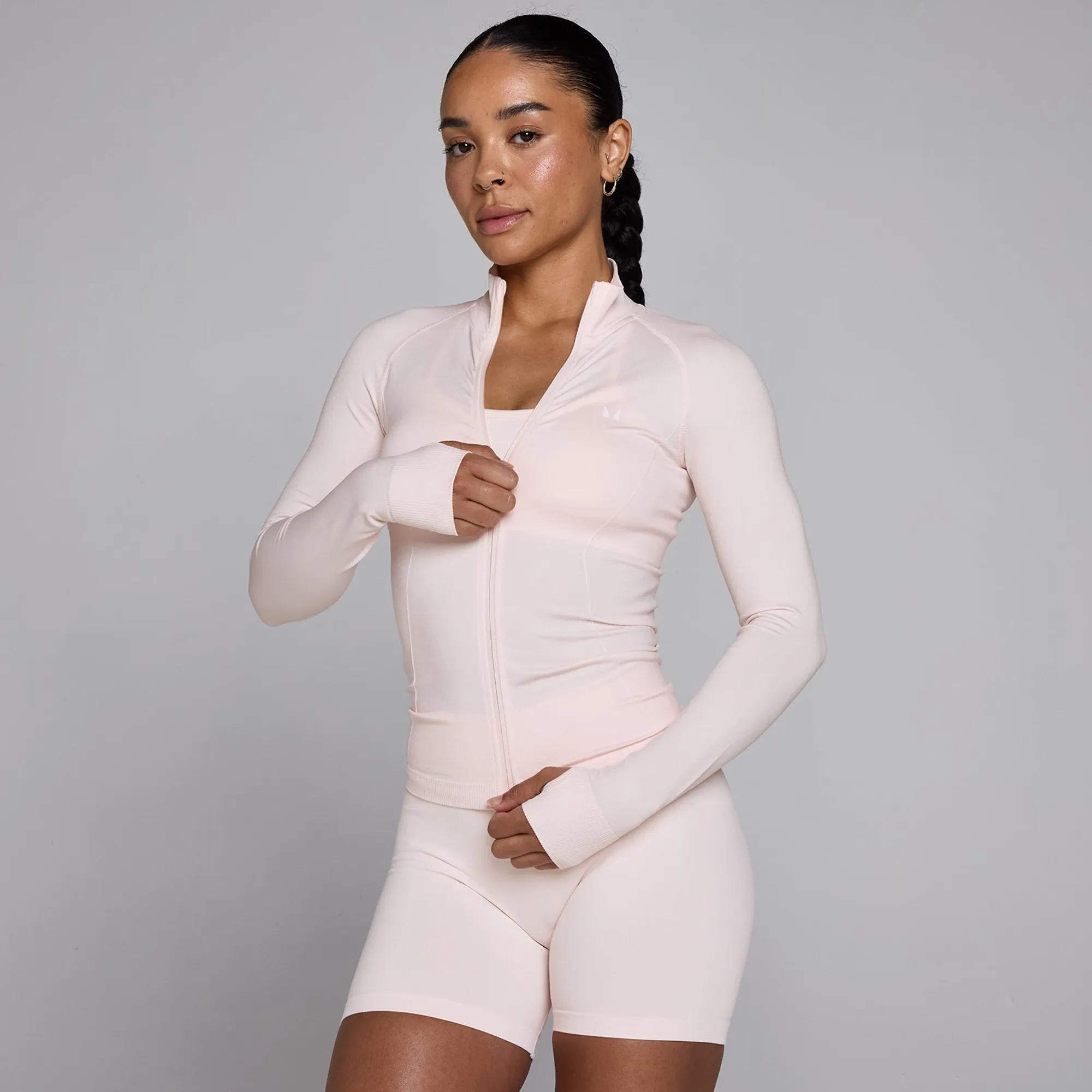 MP Women's Shape Seamless Zip Through Jacket - Baby Pink - XS