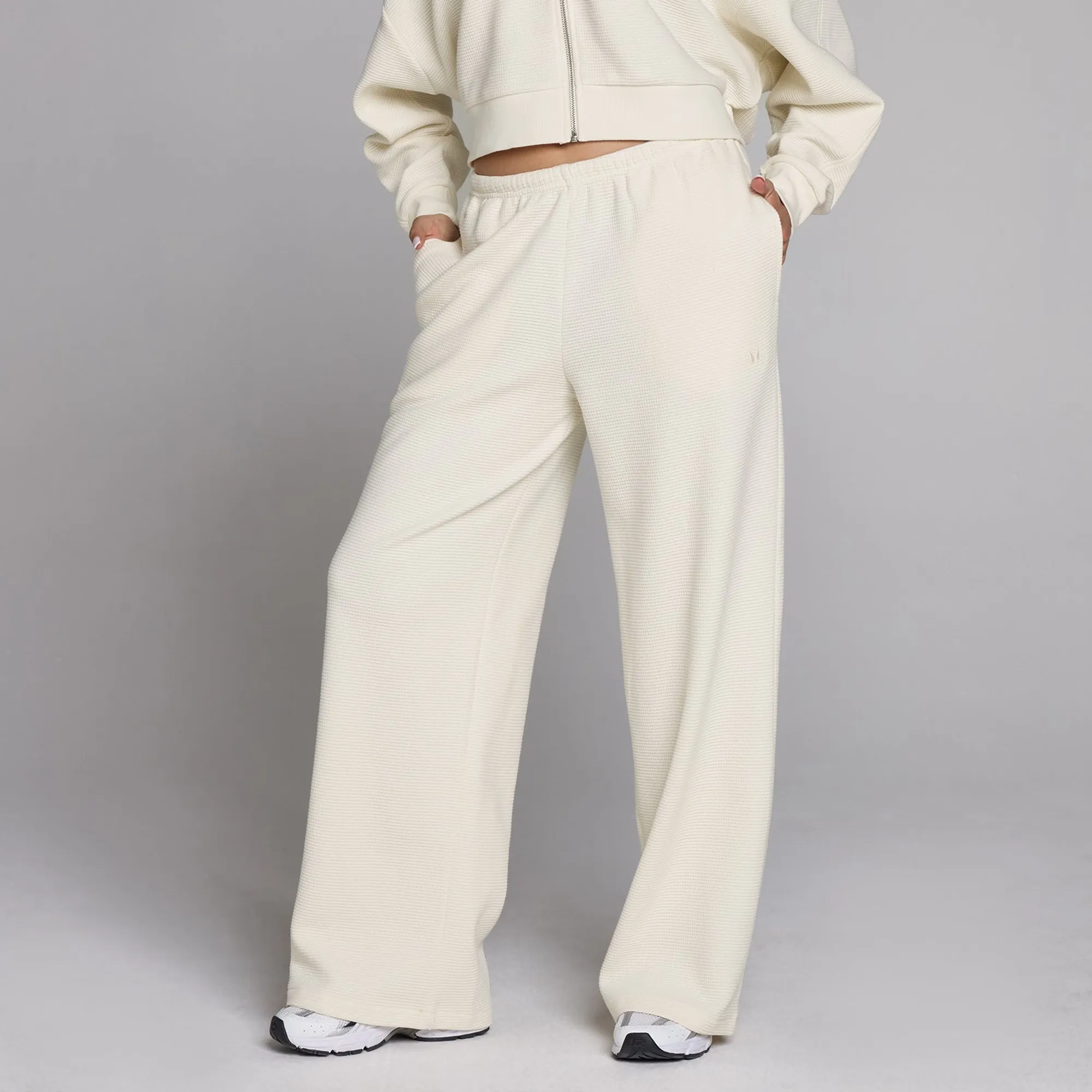 MP Women's Waffle Mid Rise Straight Leg Jogger - Ivory - XS