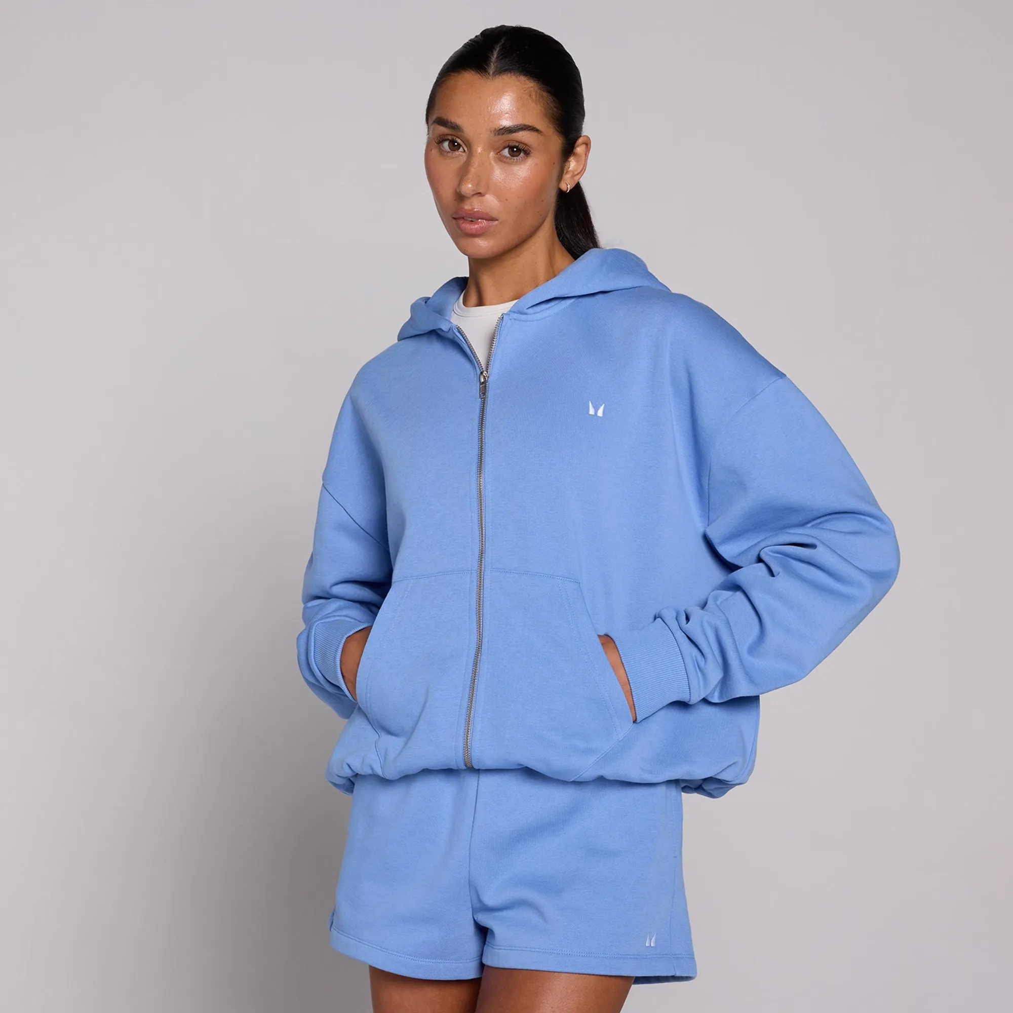MP Women's Basics Zip Through Hoodie - Cornflower Blue - XS
