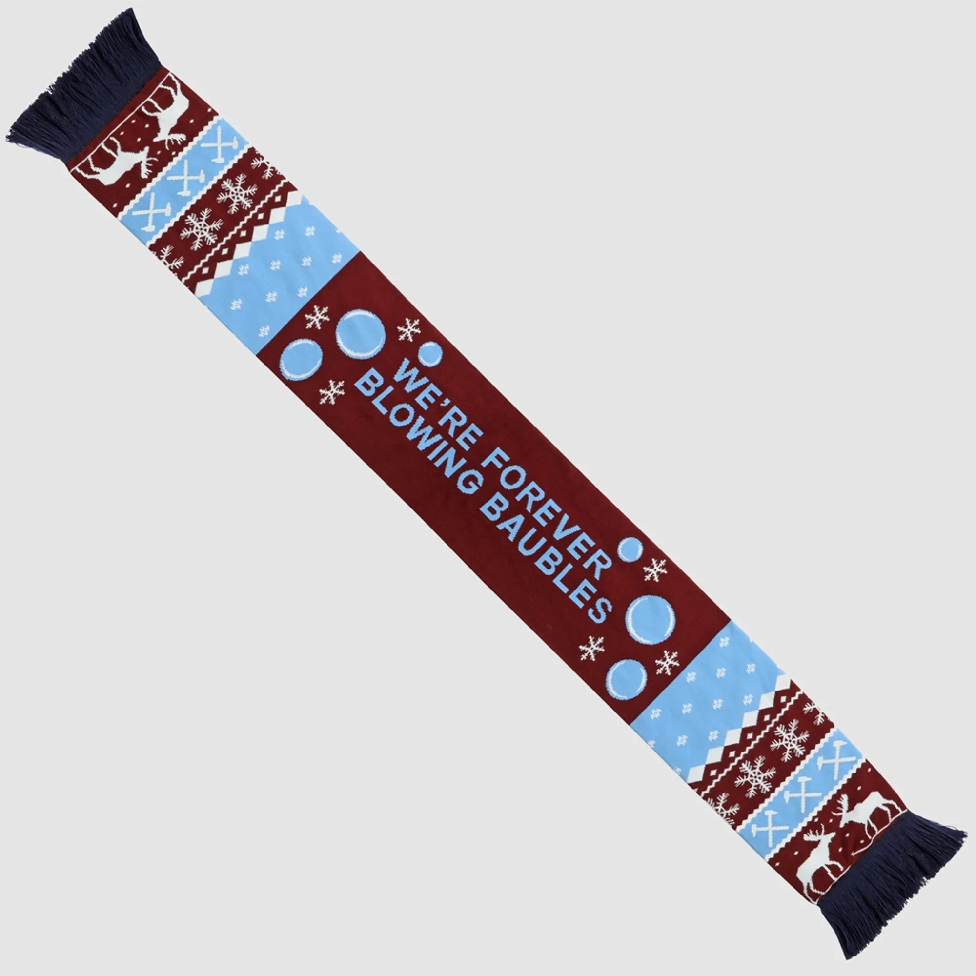 West Ham Blowing Baubles Christmas Scarf