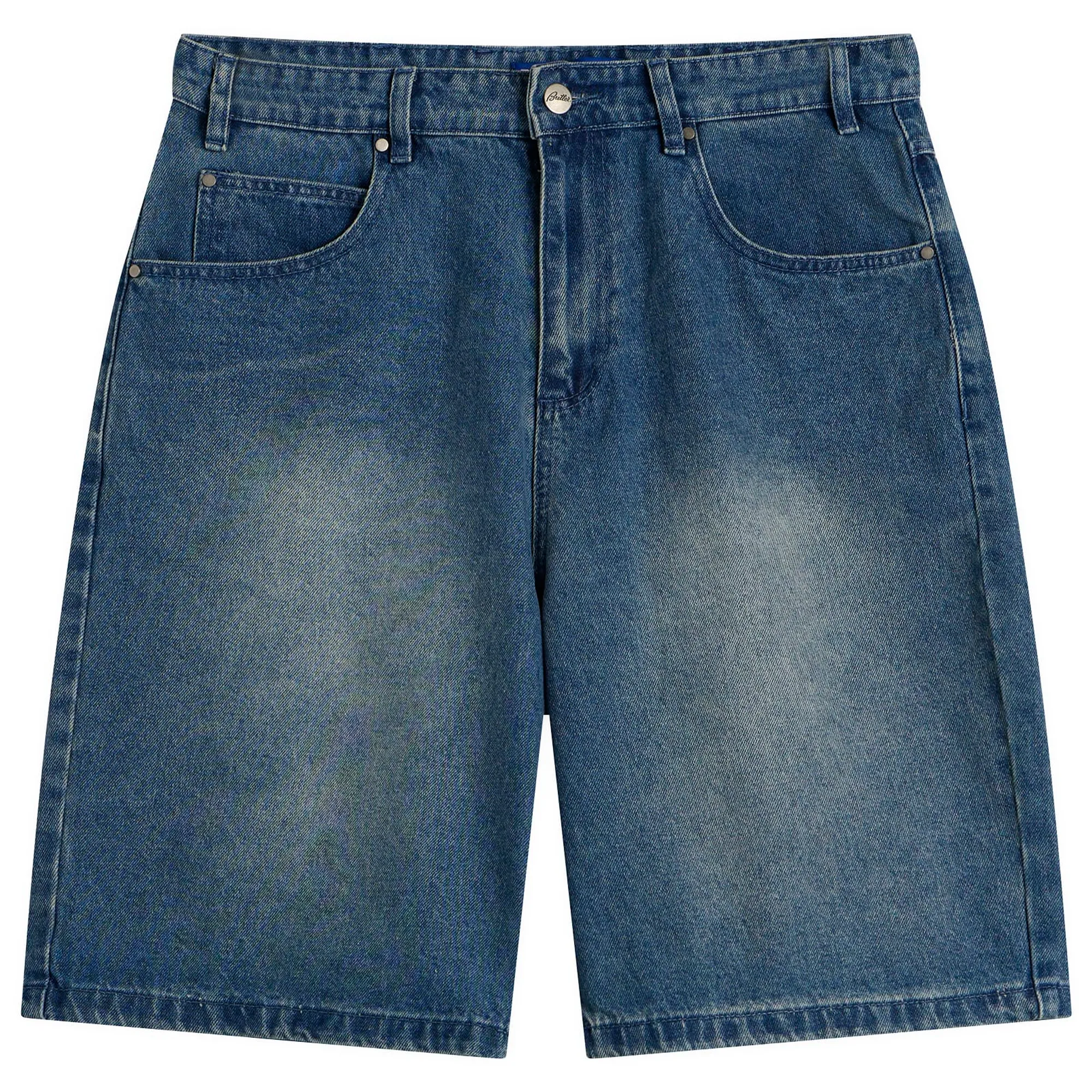 Butter Goods Men's Drummer Baggy Denim Shorts Stone Wash Blue