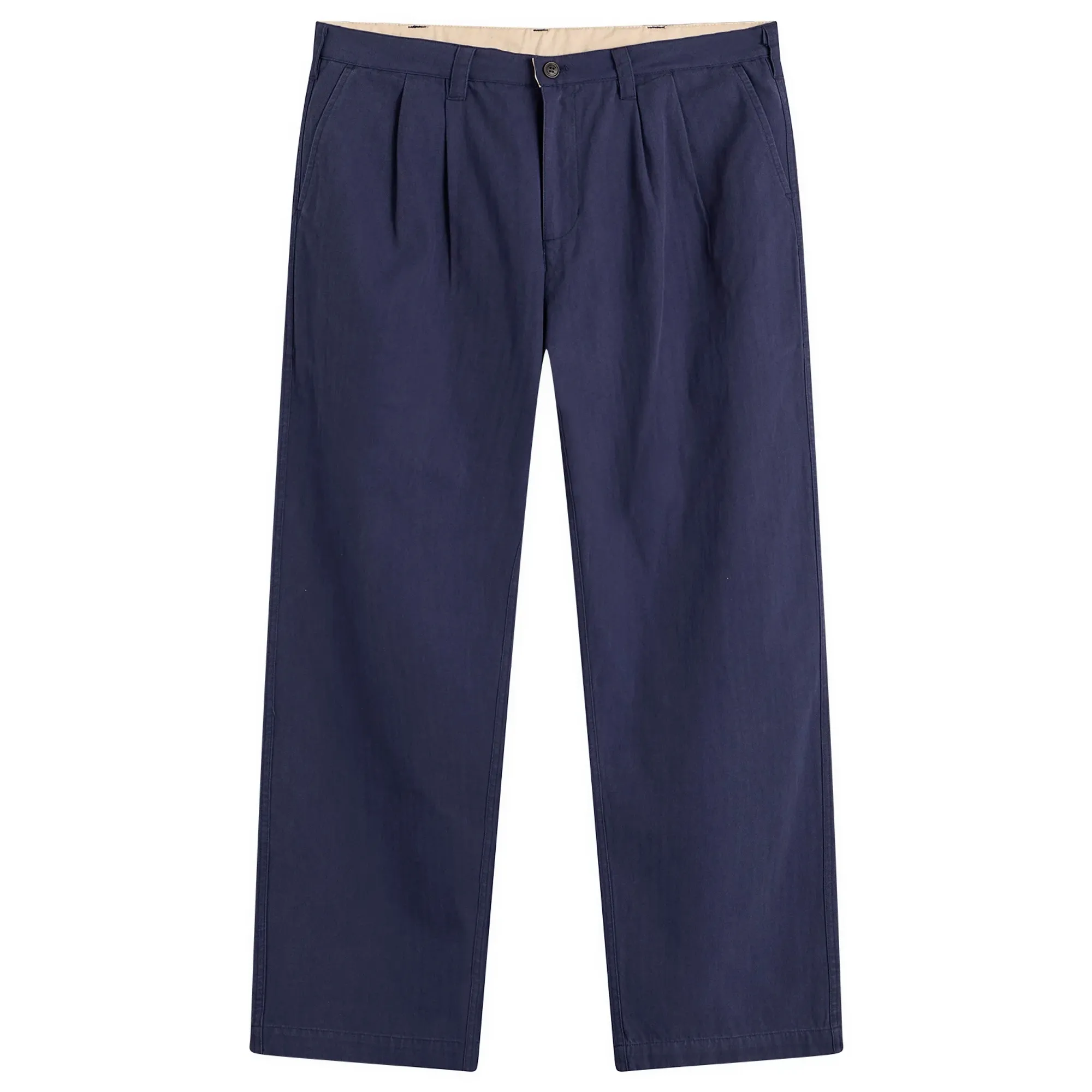 Butter Goods Men's Pleated Trousers Washed Navy