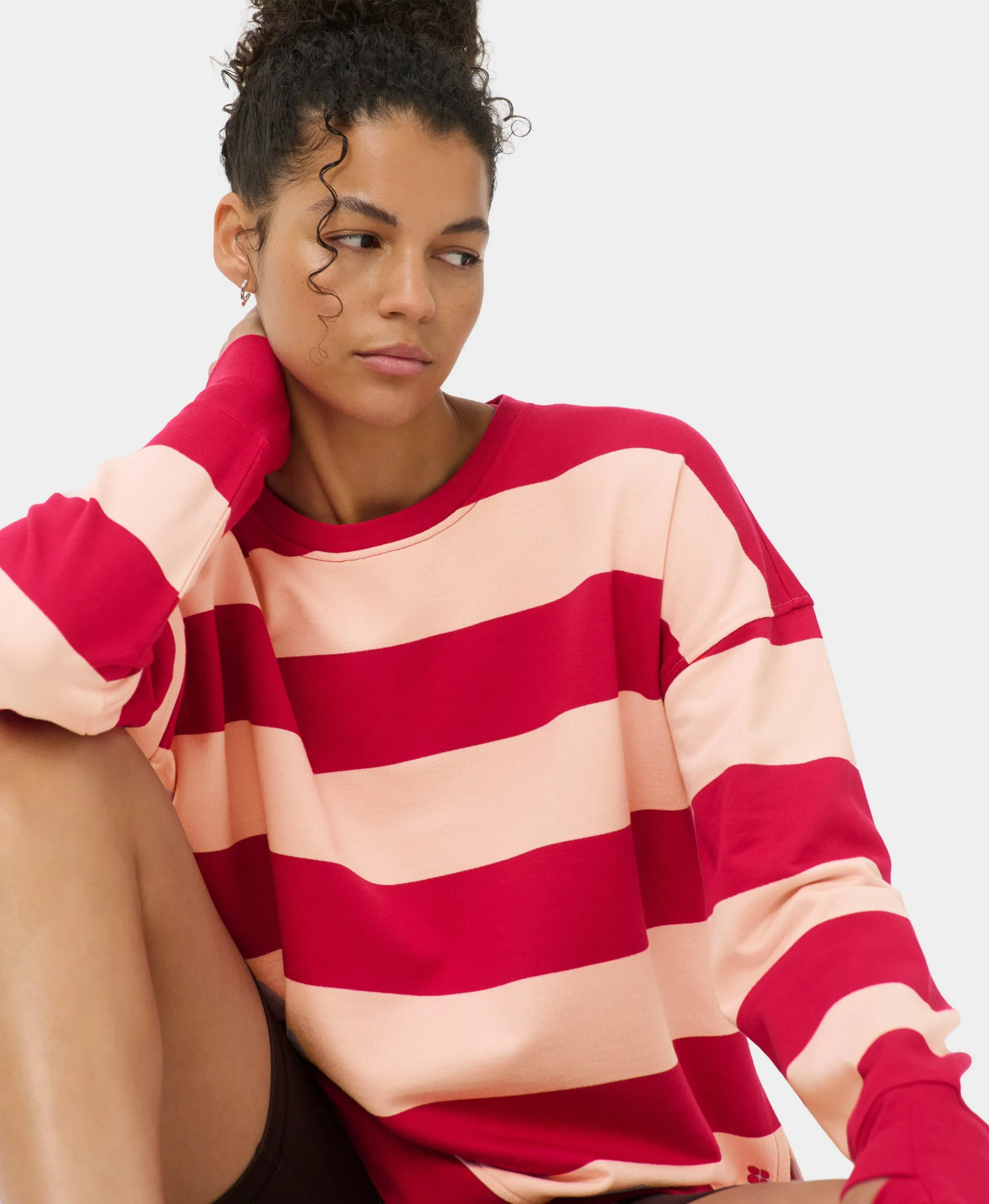 Sweaty Betty After Class Longline Sweatshirt, Pink, Women's L