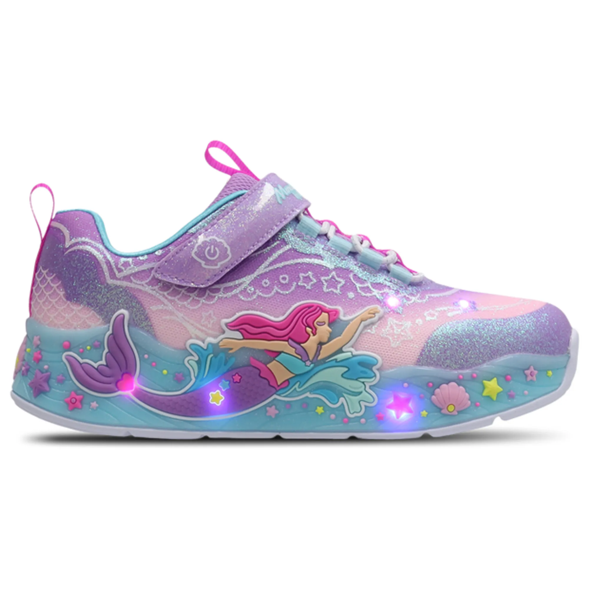 Skechers Girls S-Lights: Mermaid Dreams Sneaker in Lavender