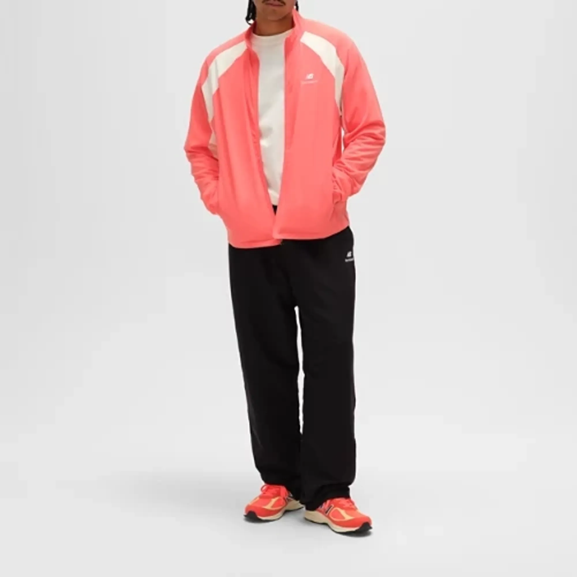 New Balance Men's Made in USA Woven Jacket in Red Nylon Woven
