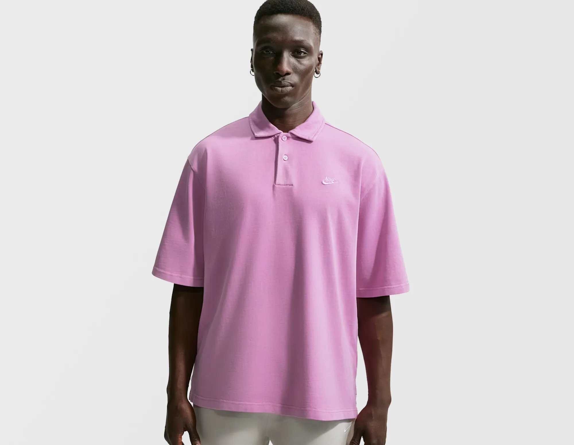Nike Club Washed Polo Shirt, Pink