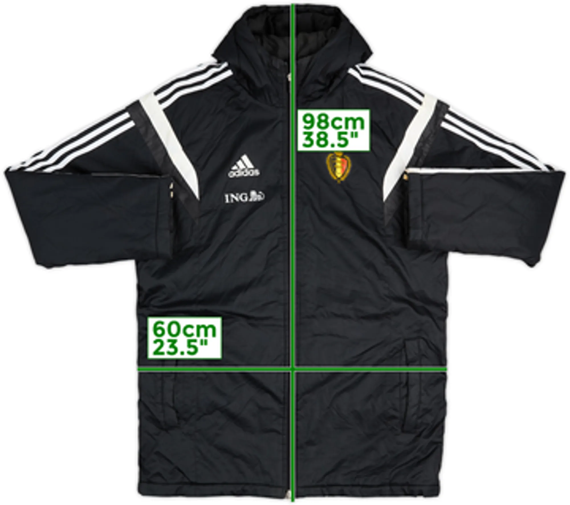 2015-16 Belgium Player Issue adidas Padded Bench Coat - 7/10 - (M)
