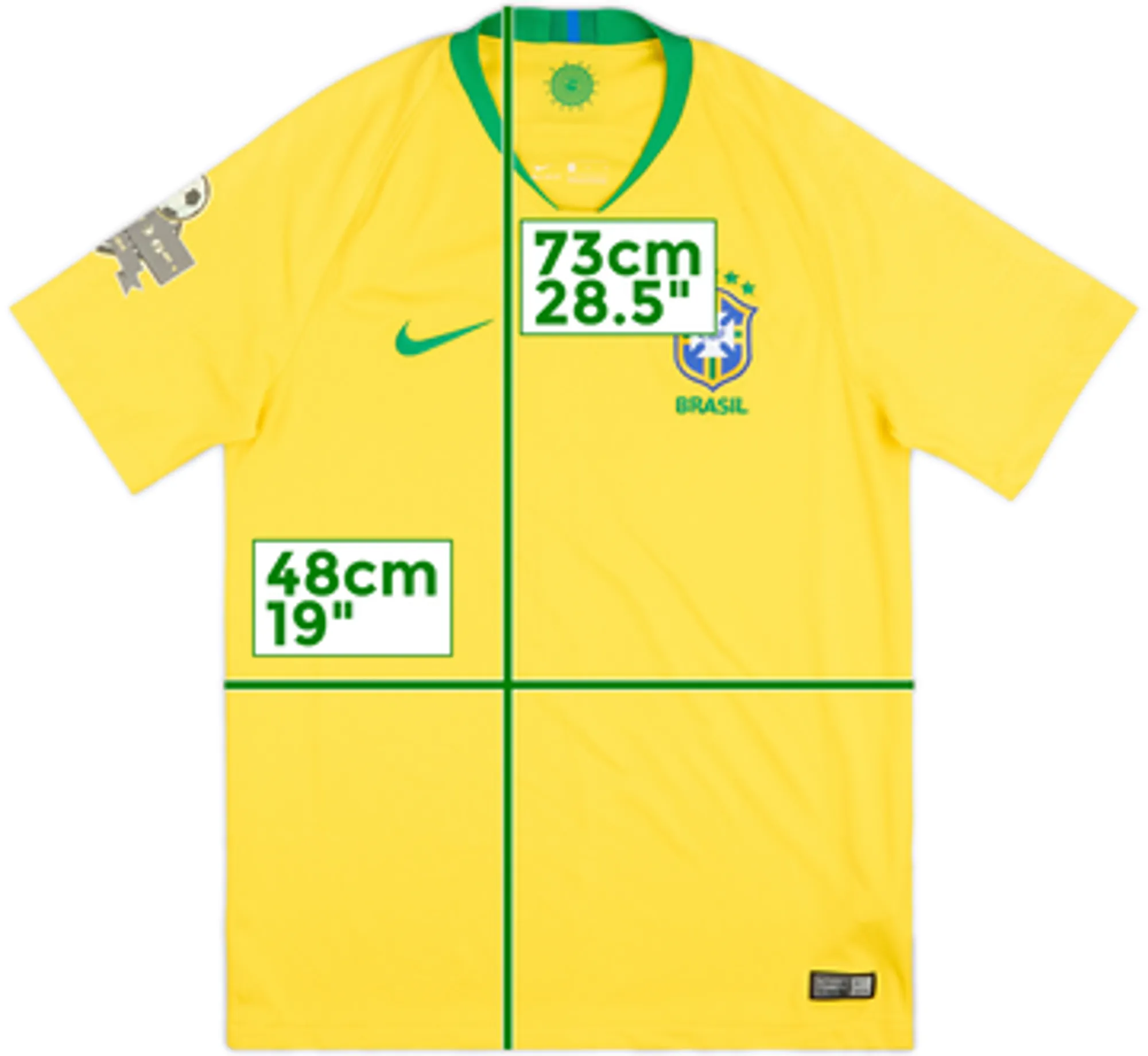 2018-19 Brazil Home Shirt - 7/10 - (L.Boys)
