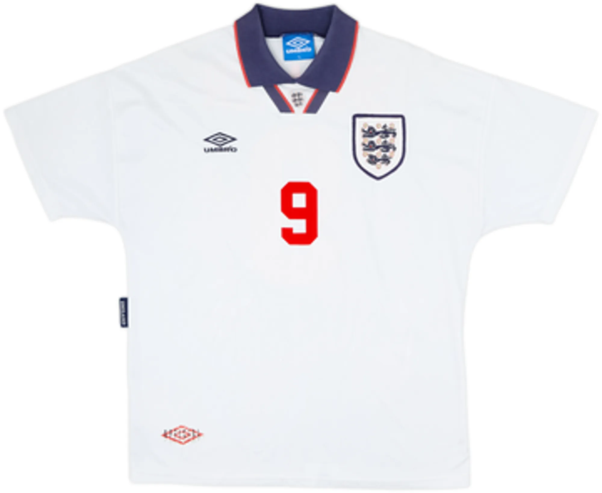 1993-95 England Home Shirt Shearer #9 - 6/10 - (XL)