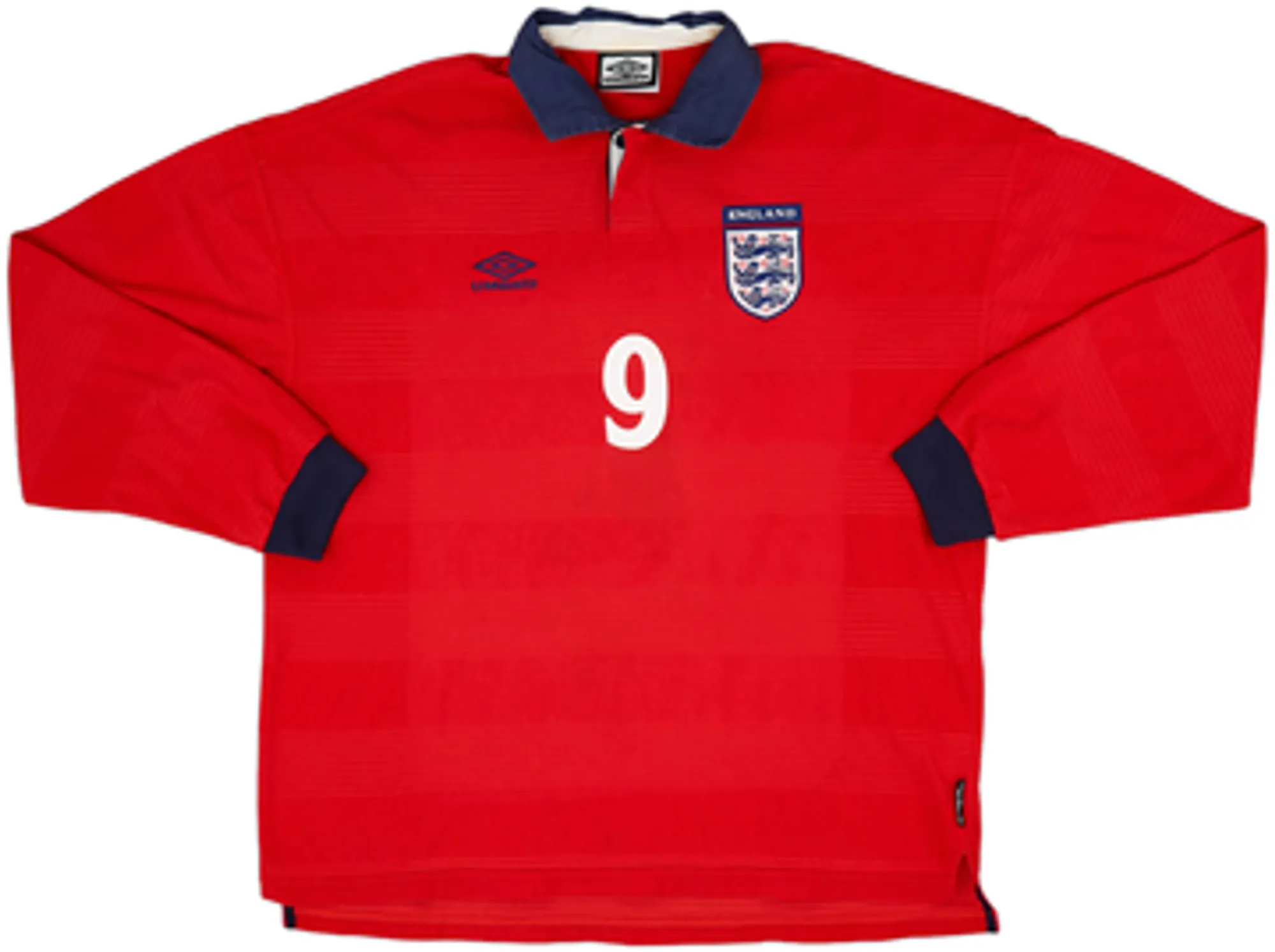 1999-01 England Away L/S Shirt Shearer #9 - 8/10 - (XXL)