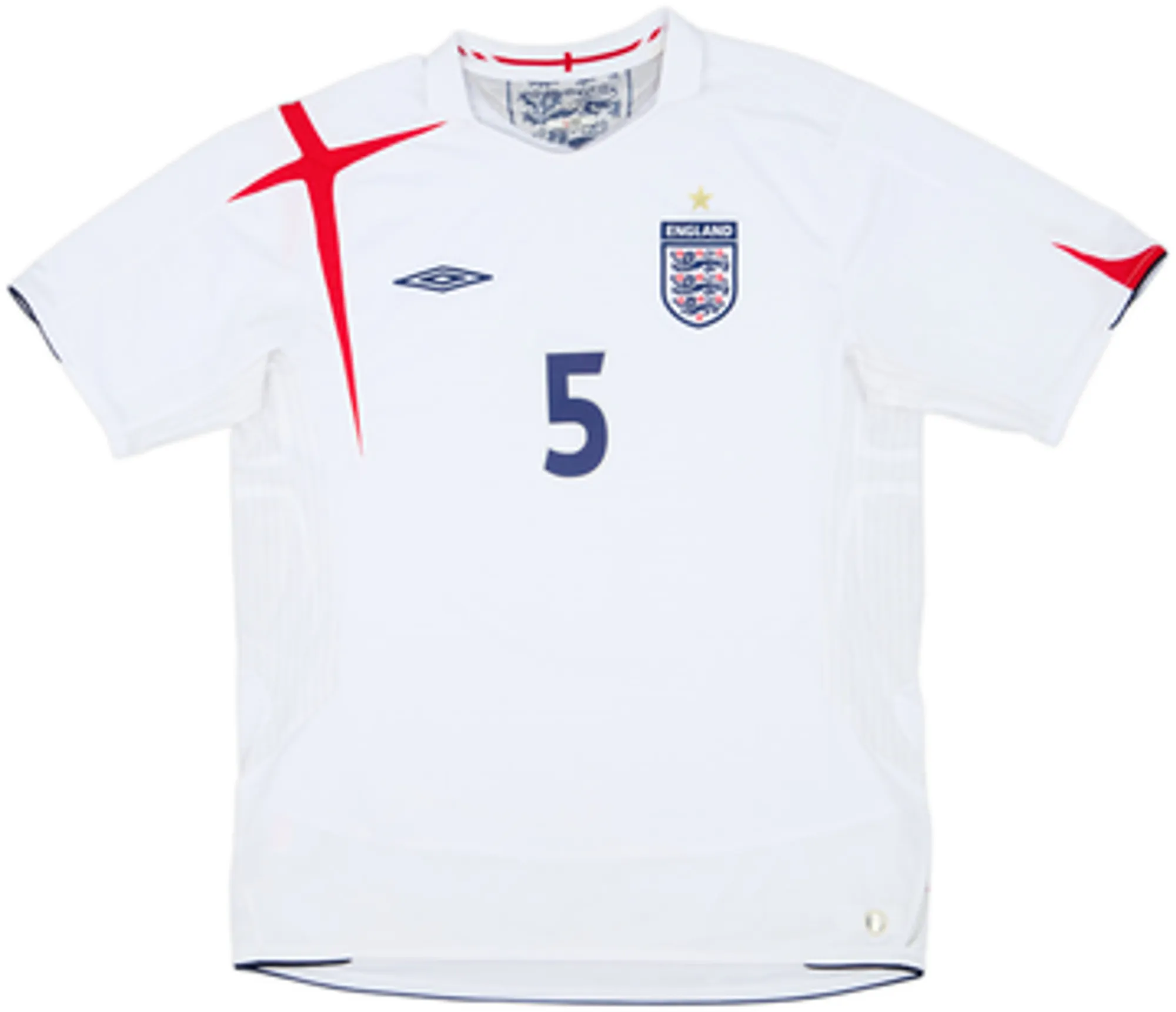 2005-07 England Home Shirt Ferdinand #5 - 8/10 - (L)