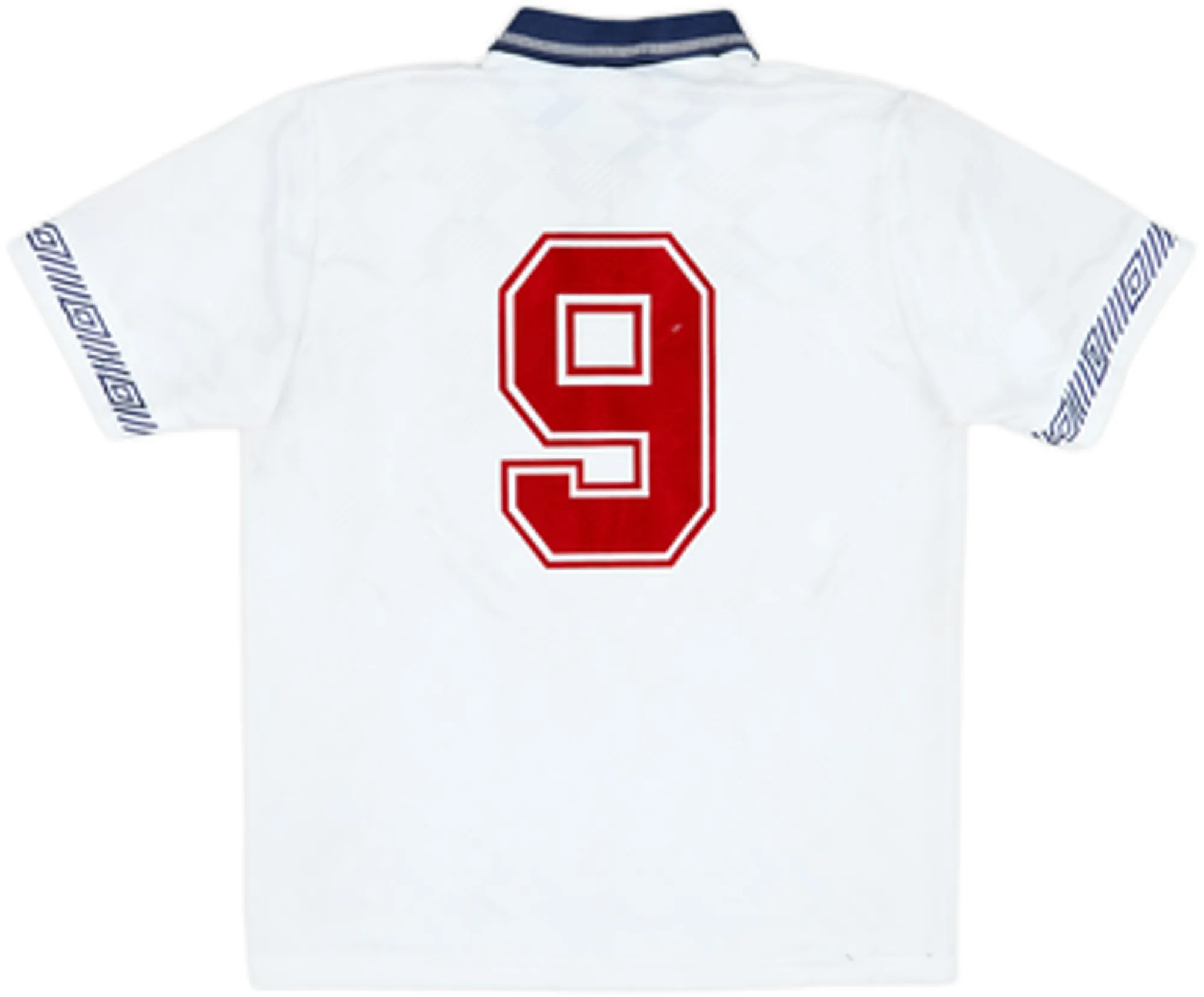 1990-92 England Home Shirt #9 - 8/10 - (M)