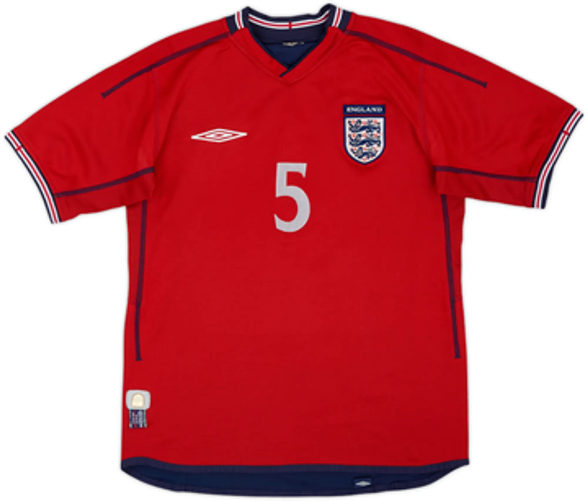 2002-04 England Away Shirt Ferdinand #5 - 6/10 - (S)