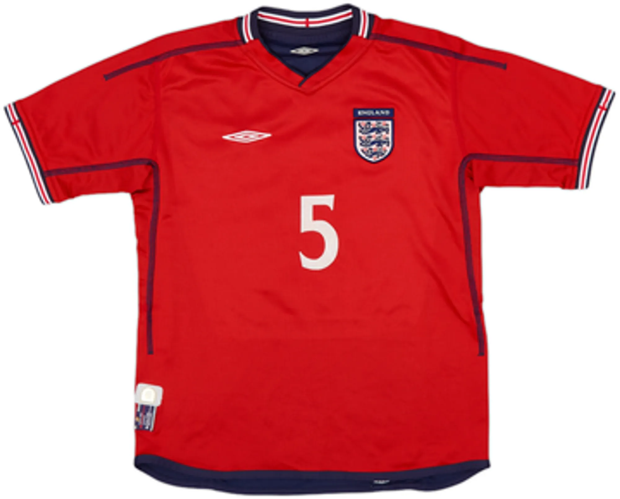 2002-04 England Away Shirt Ferdinand #5 - 8/10 - (XL.Boys)