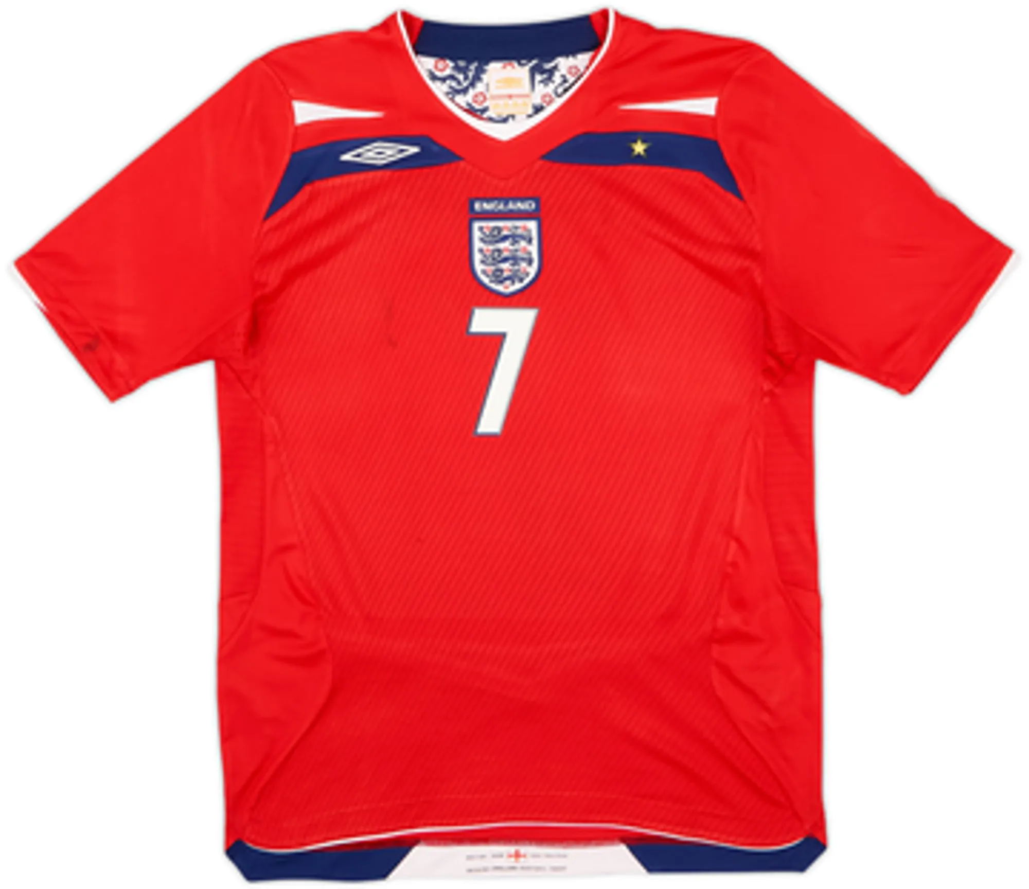 2008-10 England Away Shirt Beckham #7 - 7/10 - (XL.Boys)