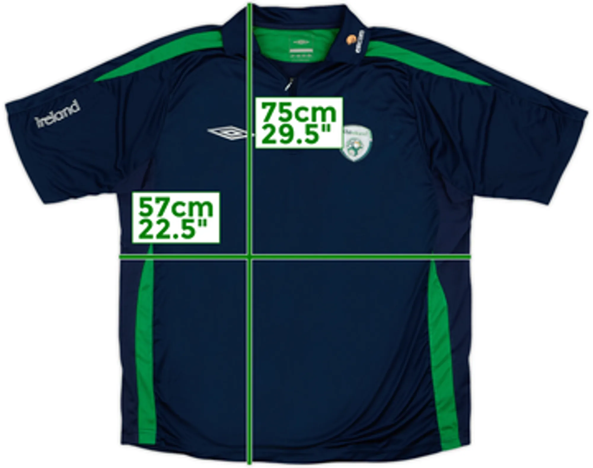 2007-08 Ireland Umbro 1/4 Zip Polo Shirt - 5/10 - (XL)