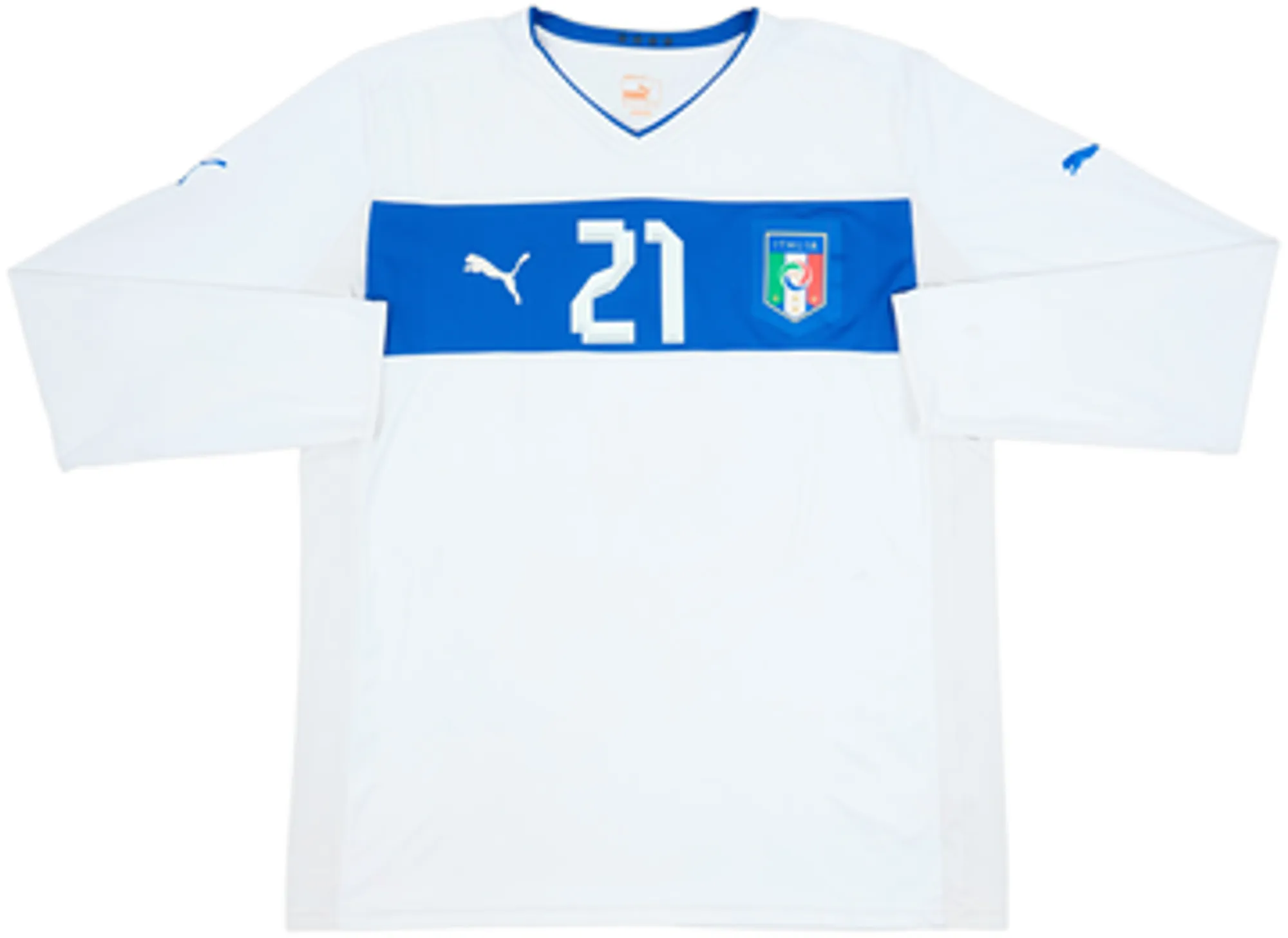 2012-13 Italy Authentic Away L/S Shirt Pirlo #21 - 6/10 - (S)