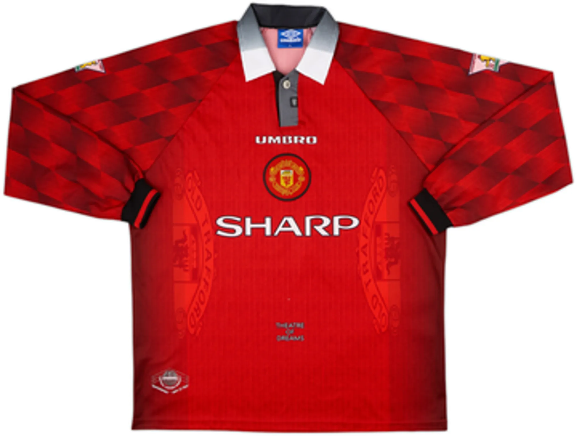 1996-98 Manchester United Home L/S Shirt Sheringham #10 - 6/10 - (XL)