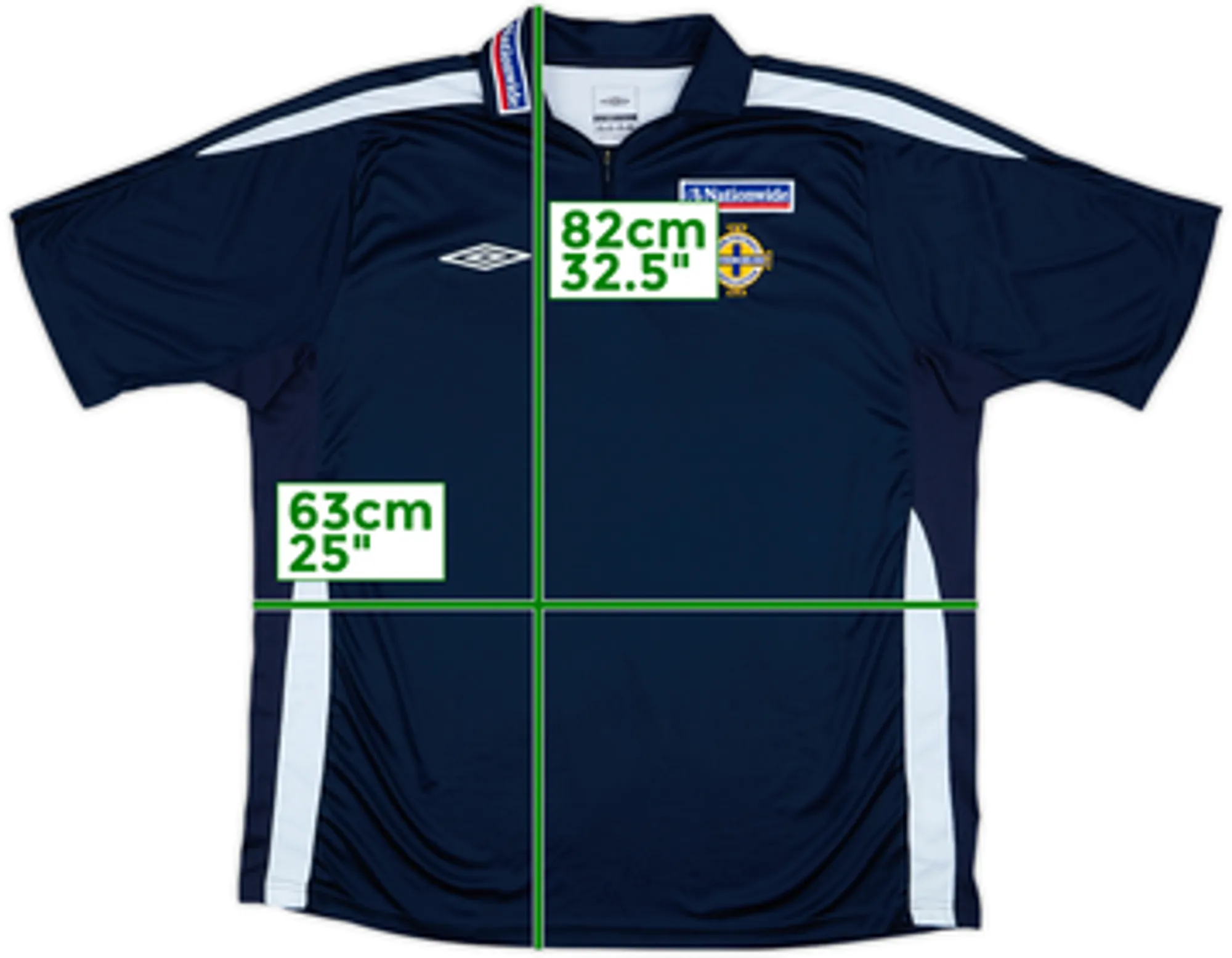 2007-08 Northern Ireland Umbro 1/4 Zip Polo Shirt - 8/10 - (XXL)