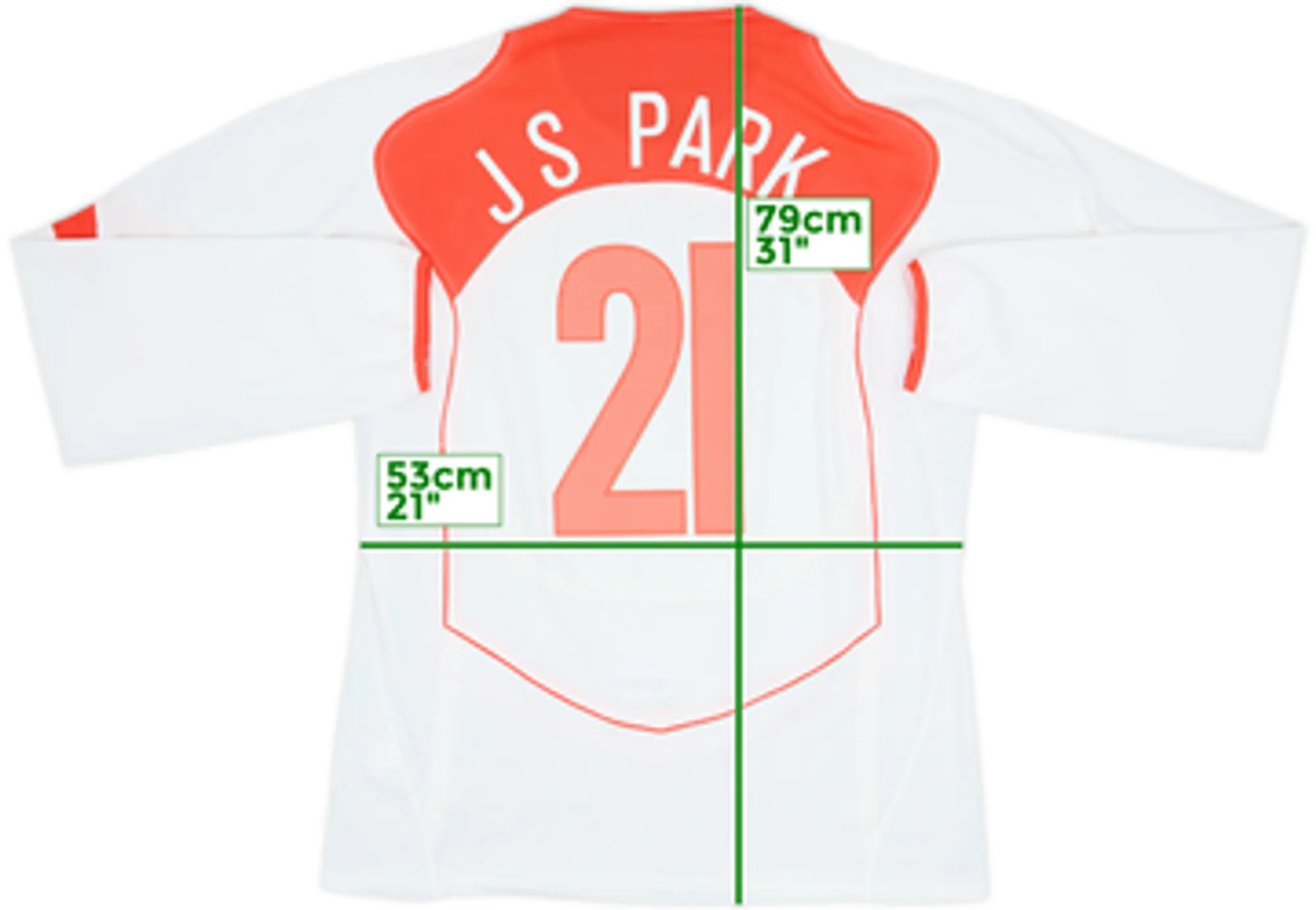 2004-06 South Korea Player Issue Away L/S Shirt J S Park #21 - 8/10 - (XL)