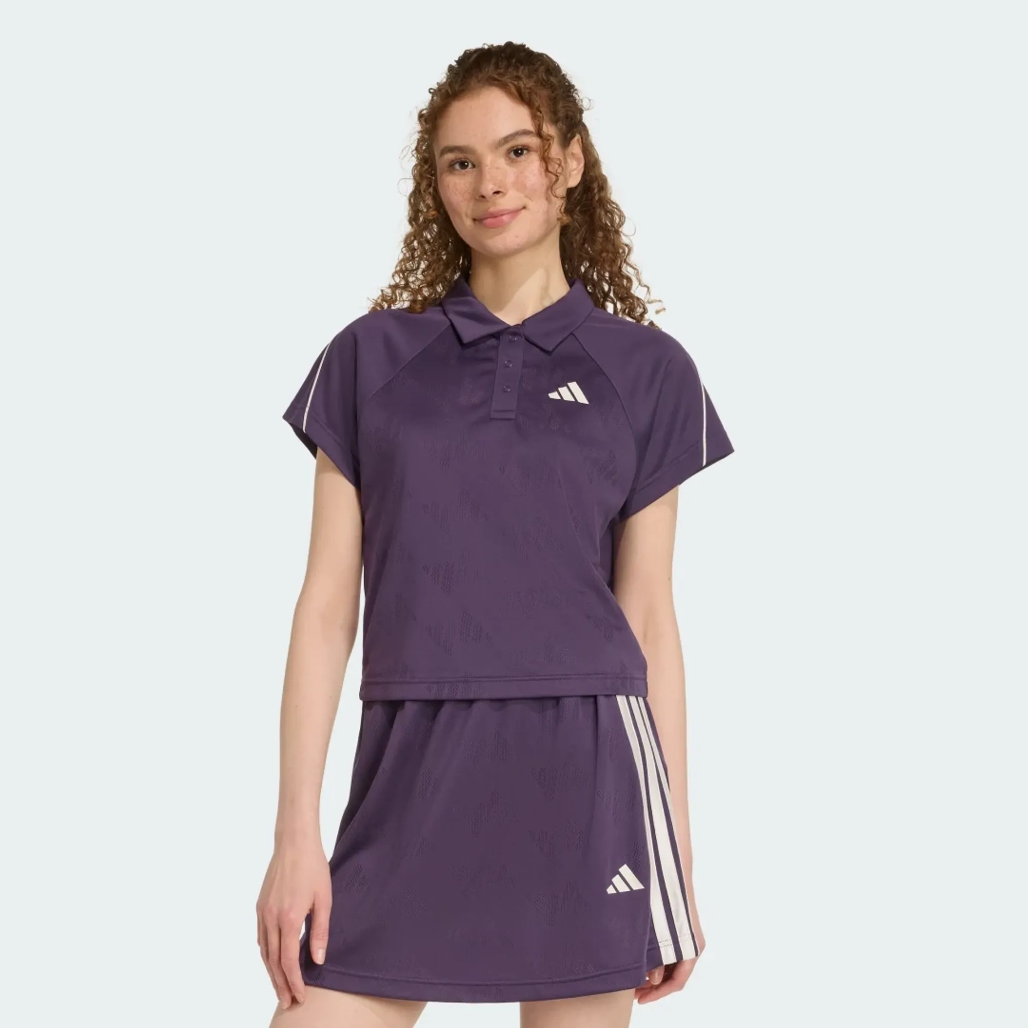 adidas Stadium 3-Stripes Tennis Inspired Jacquard Polo Shirt T-Shirt