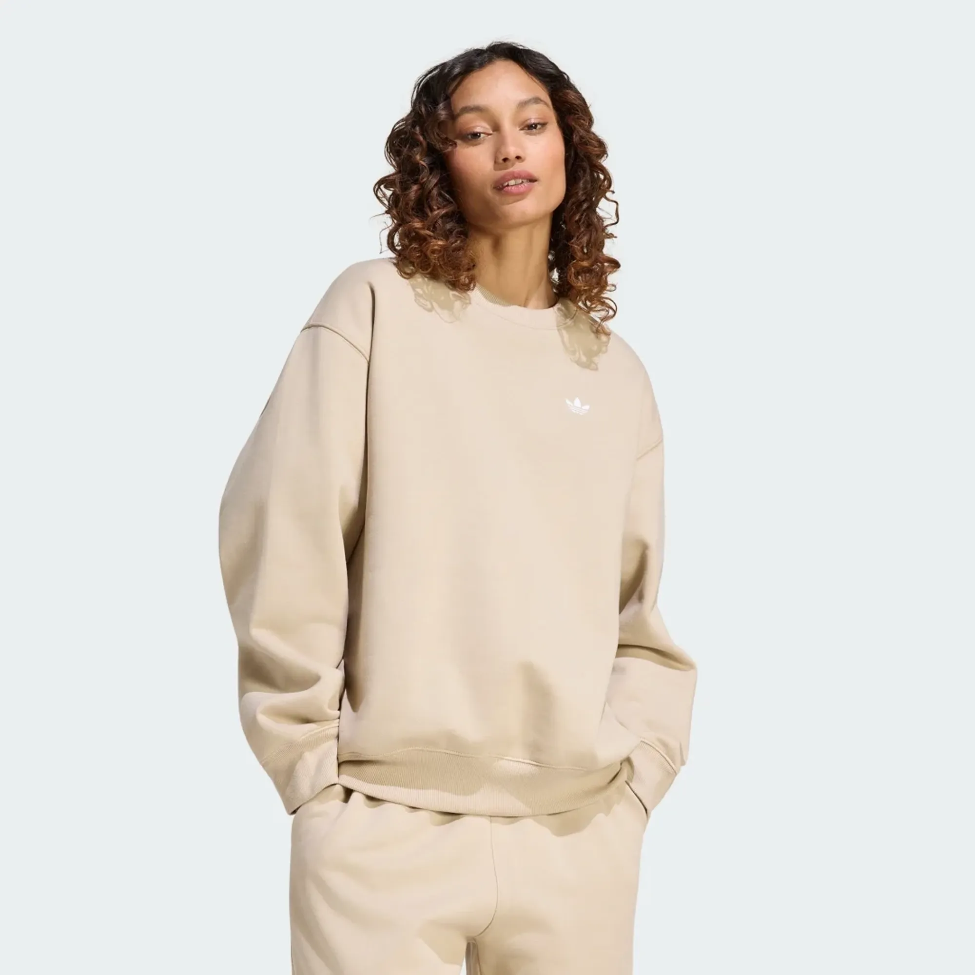 adidas ESSENTIALS CREW LONG FLEECE OS Sweatshirt