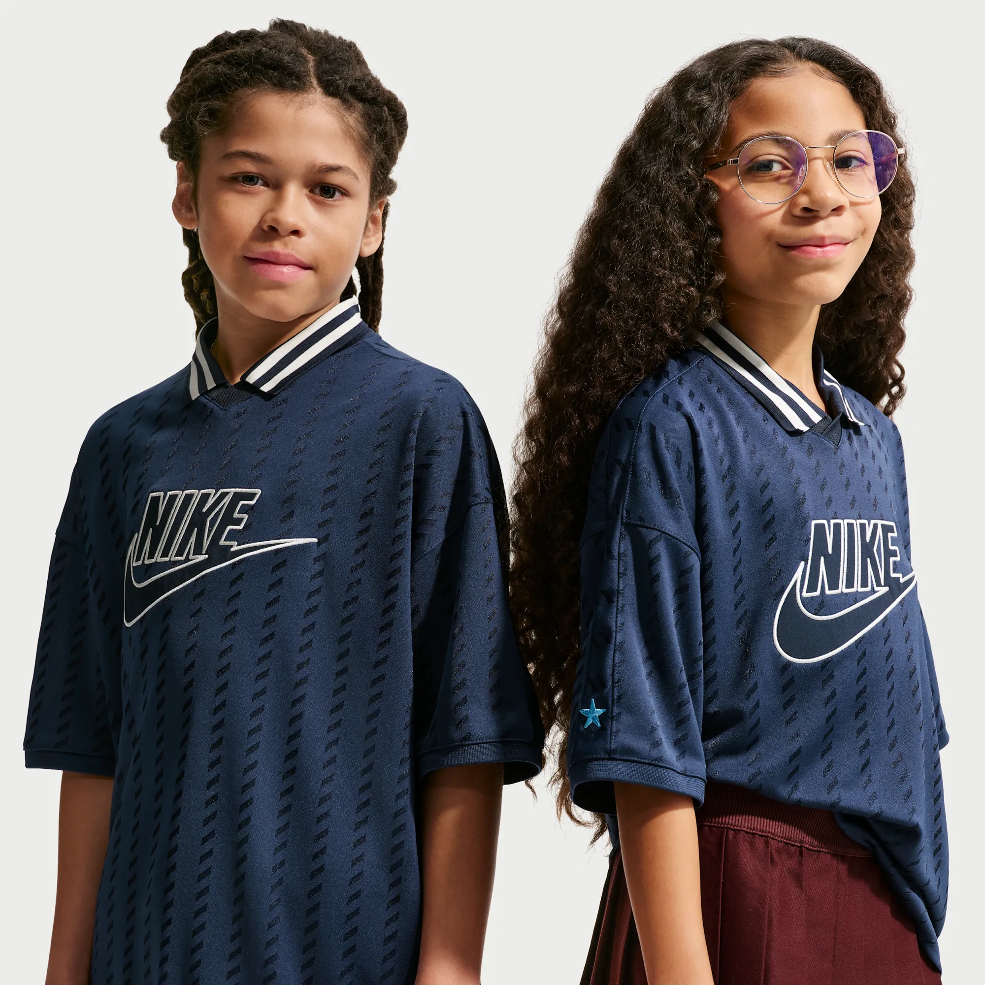 Nike Older Kids' Short-Sleeve Jersey - Blue - Polyester