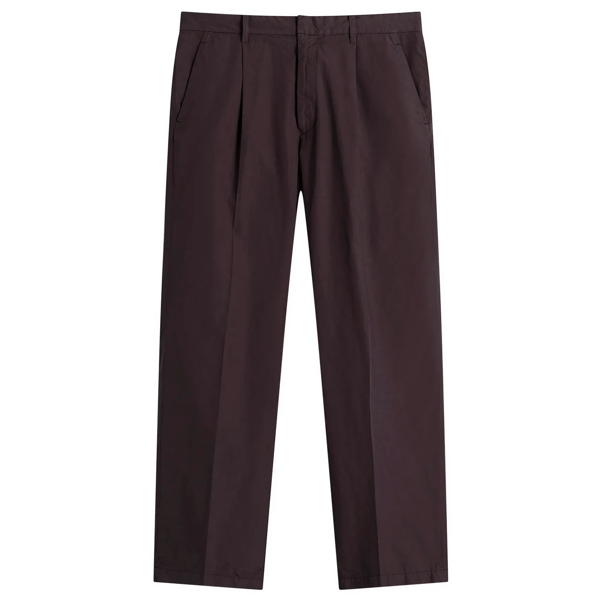 Auralee Men's Garment-Dyed Shuttle Weather Trouser Dark Brown