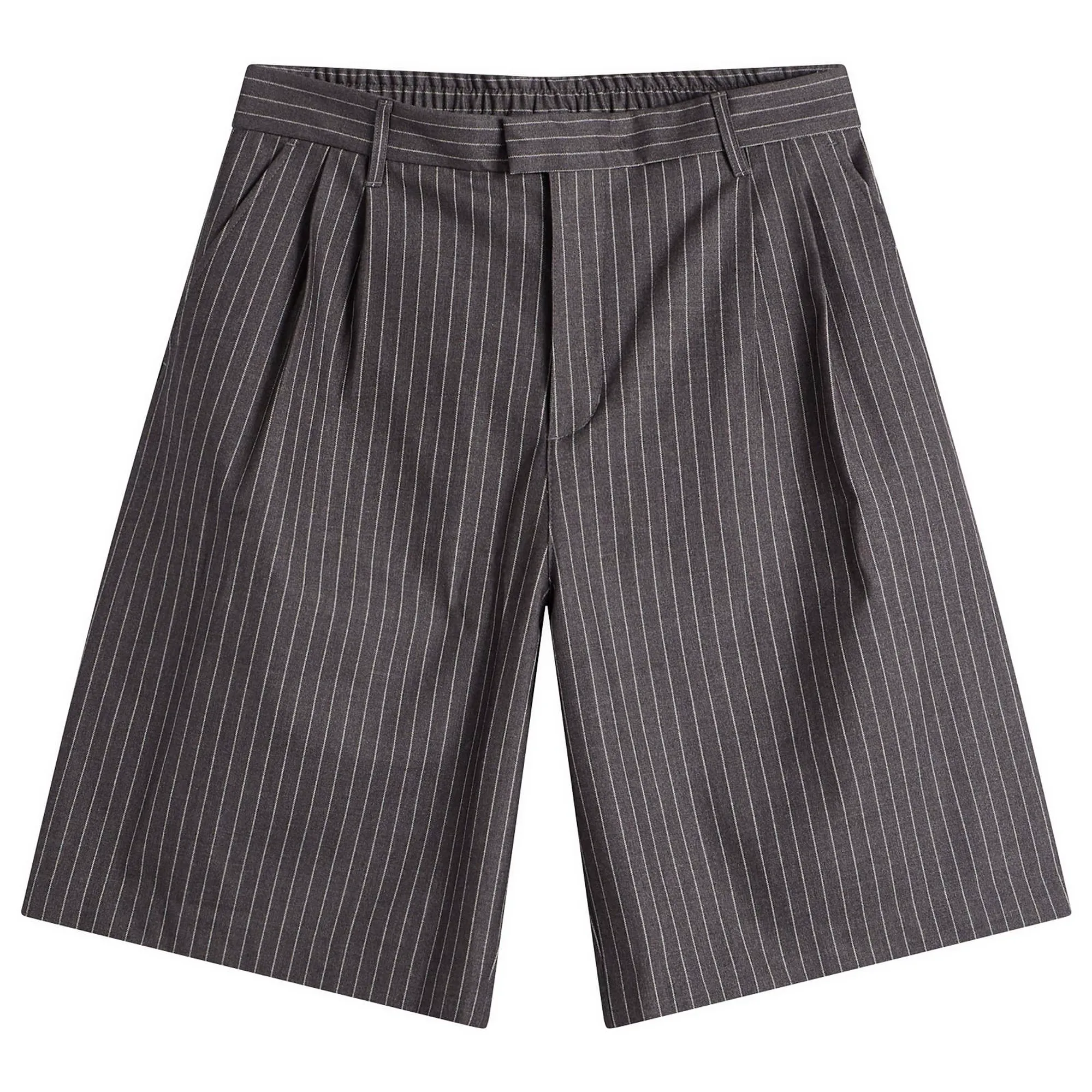 about:blank Men's Bermuda Shorts Grey Pinstripe
